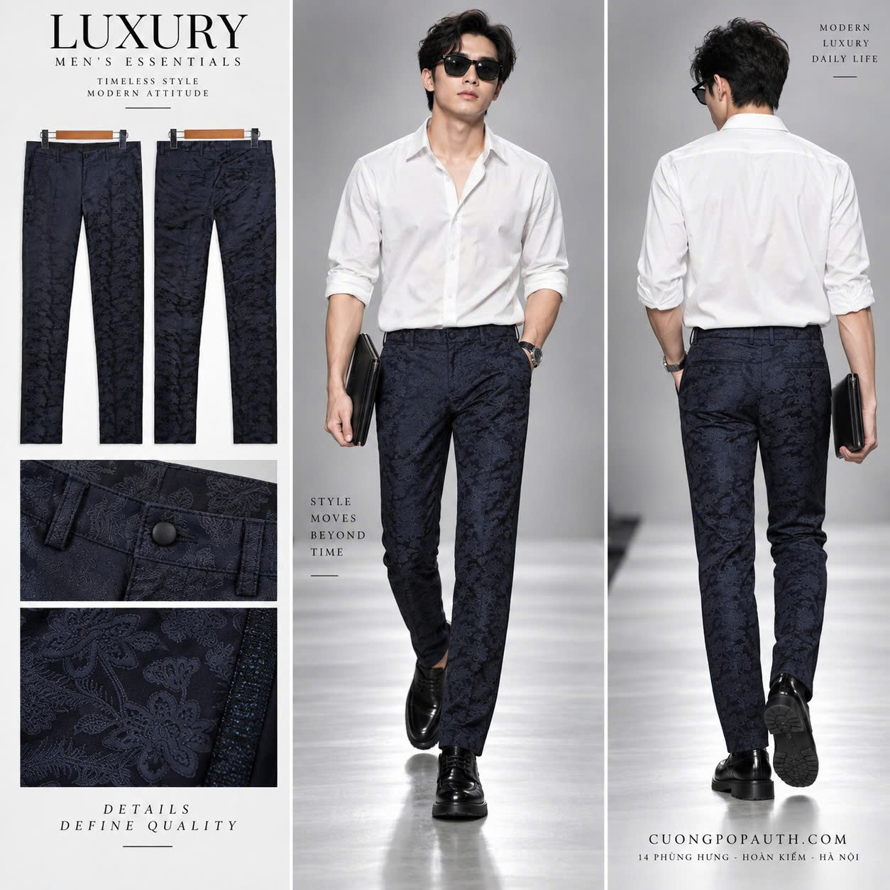 QUẦN ÂU DOLCE NAVY HOA GK2QMTFJ1EMB0310
