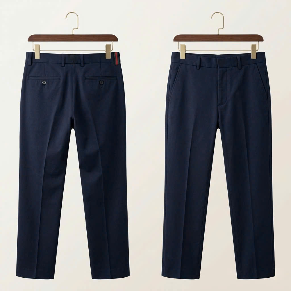 QUẦN ÂU GUCCI NAVY VẠCH CỜ 773982 ZAPBX 265