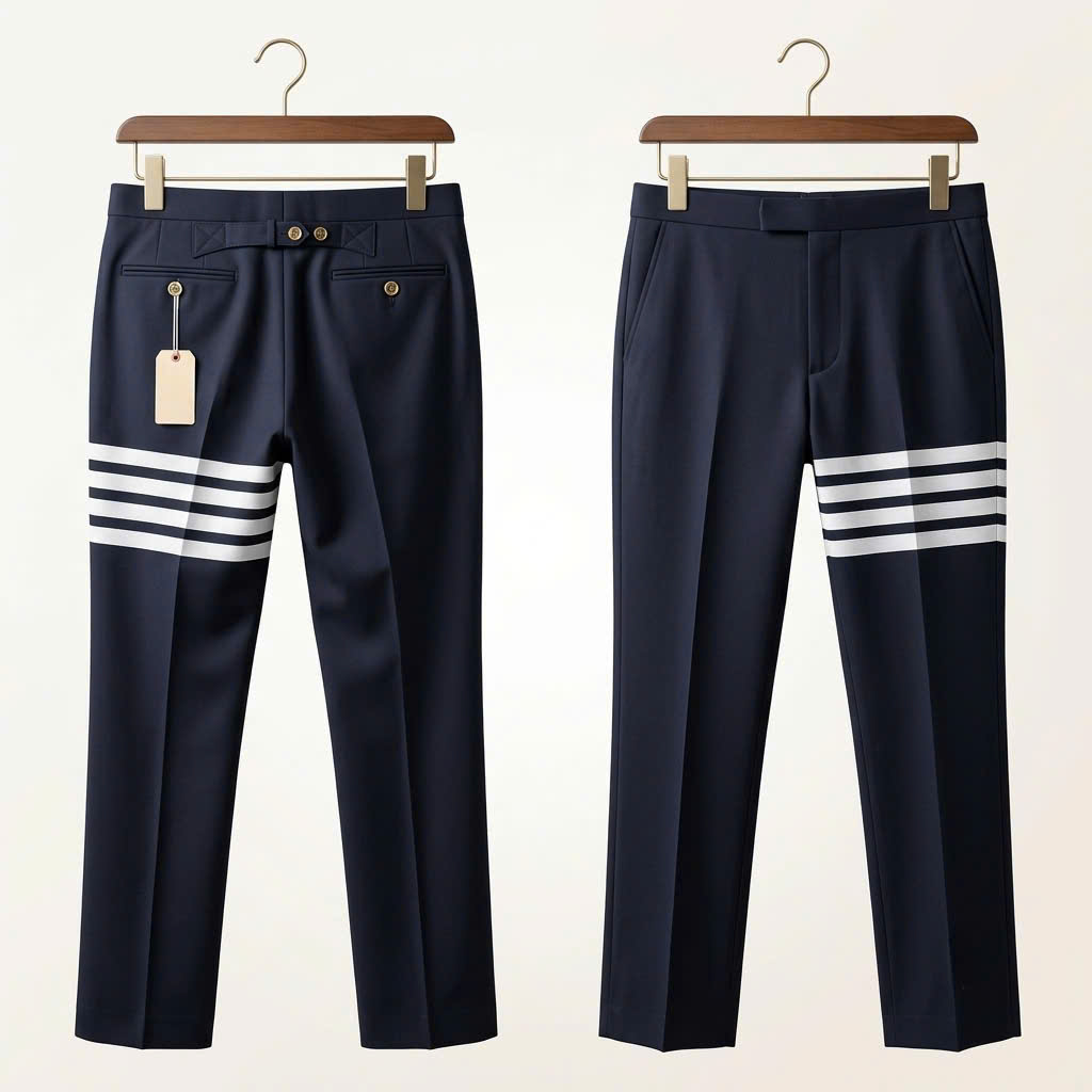 QUẦN ÂU THOM BROWNE NAVY KẺ TRẮNG MTC001A-06146 415