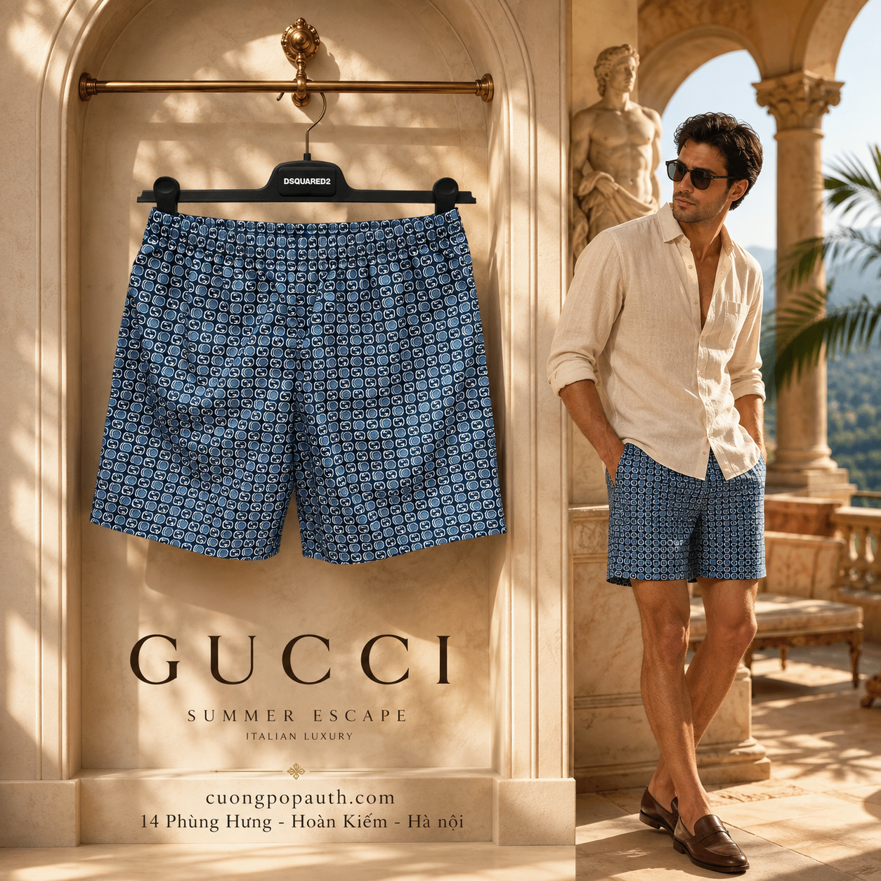 QUẦN SHORT GUCCI XANH K631