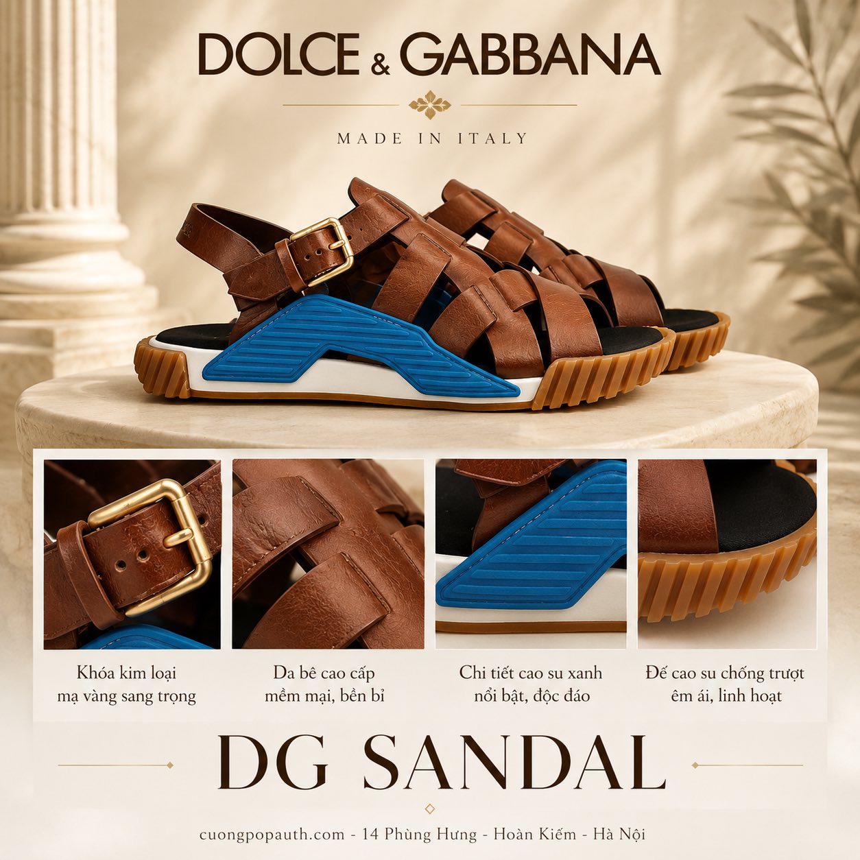 SANDAL DOLCE NÂU QUAI CHÉO 11969956AK