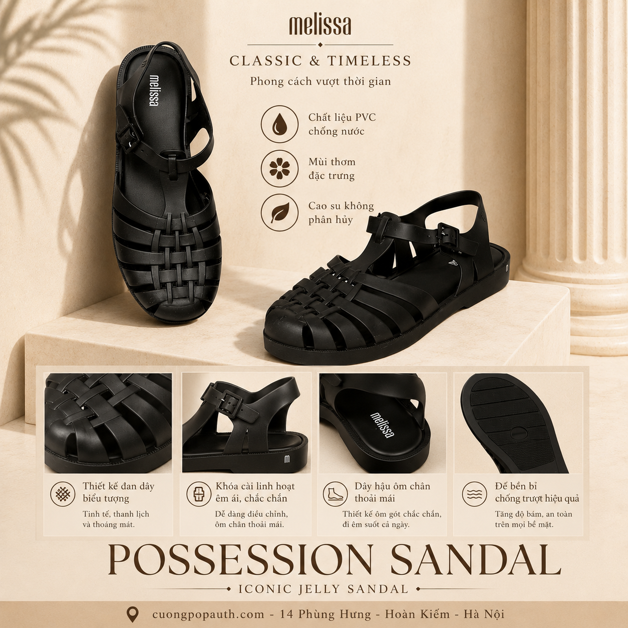 SANDAL MLS ĐEN SẦN MLS5680