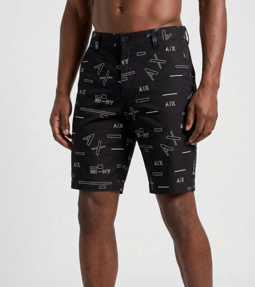 SHORT ARMANI ĐEN NHIỀU CHỮ 6LZS01ZN24Z122AP