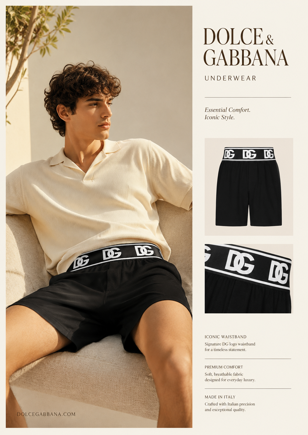 SHORT DOLCE ĐEN CHỮ TRẮNG M4E29J OUAIG N0000