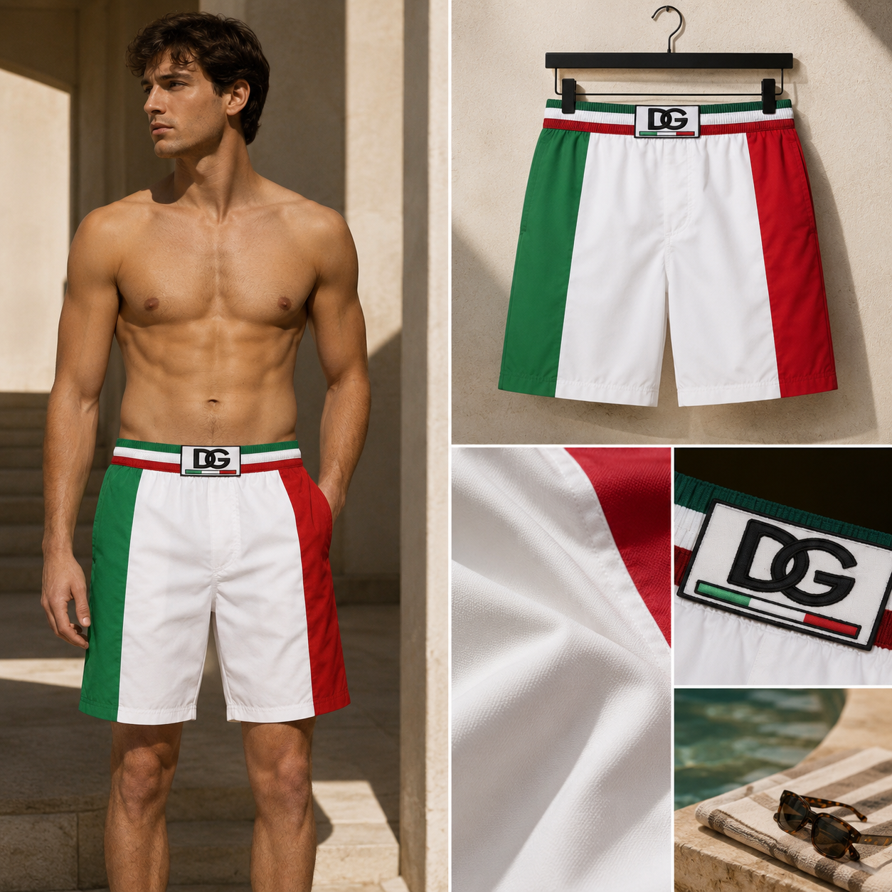 SHORT DOLCE XANH TRẮNG ĐỎ M4C00TFUSFW8T606