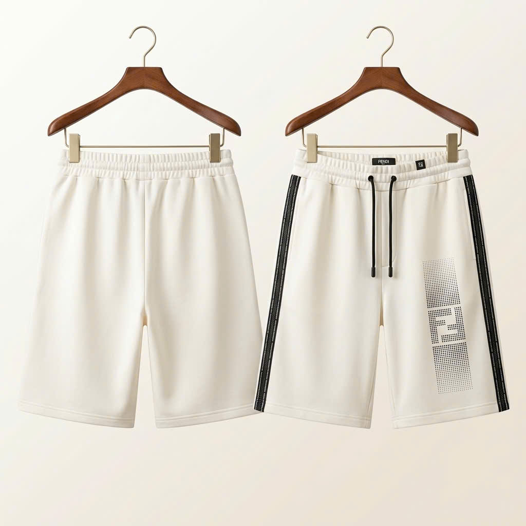 SHORT FENDI TRẮNG CHỮ CHẠY DỌC FAB910 AR58 F0RQ0