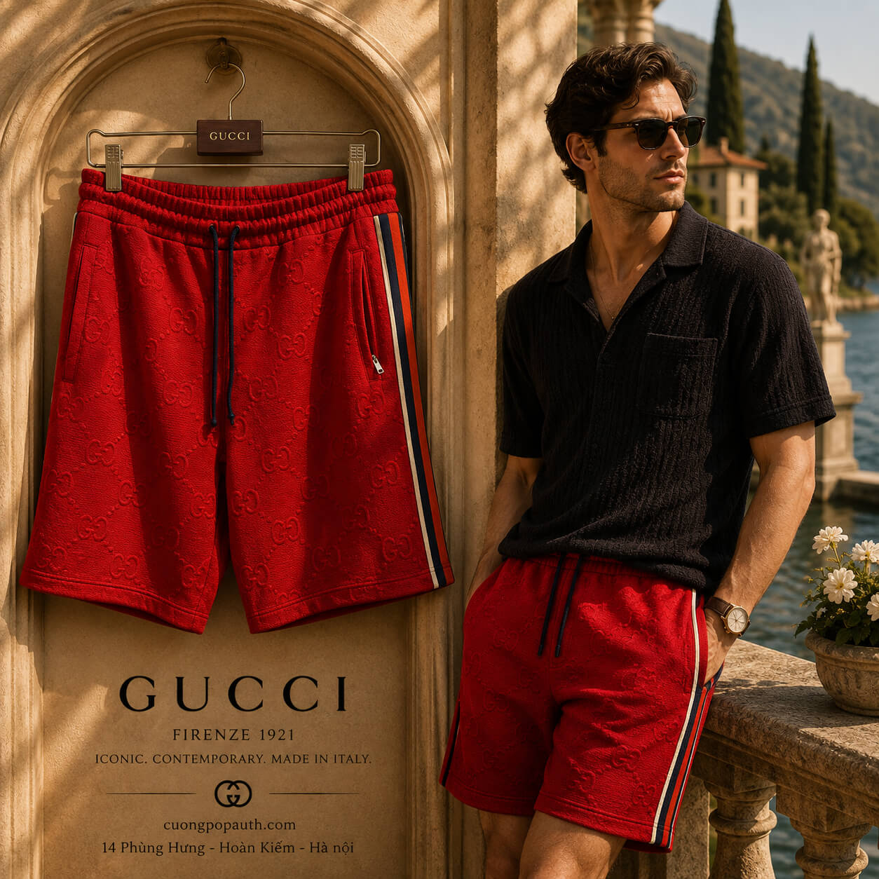 SHORT GUCCI ĐỎ VẠCH CỞ 662336 XJDEM 6863