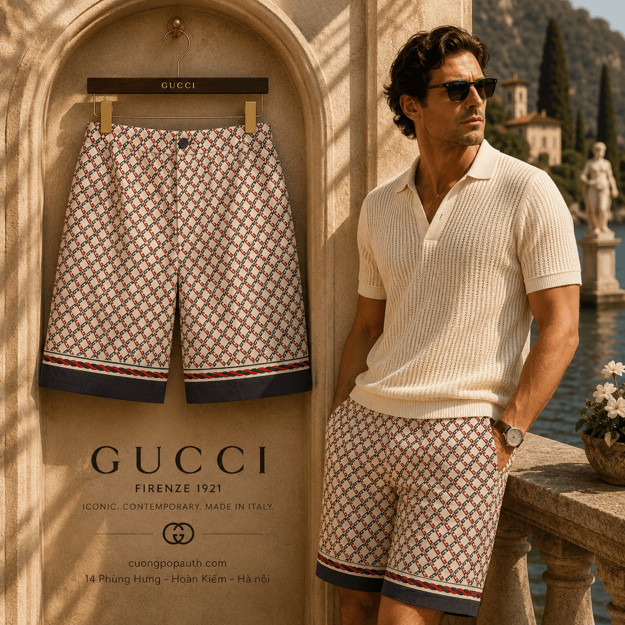 SHORT GUCCI TRẮNG NHIỀU CHỮ 672698 ZAIZY 9093