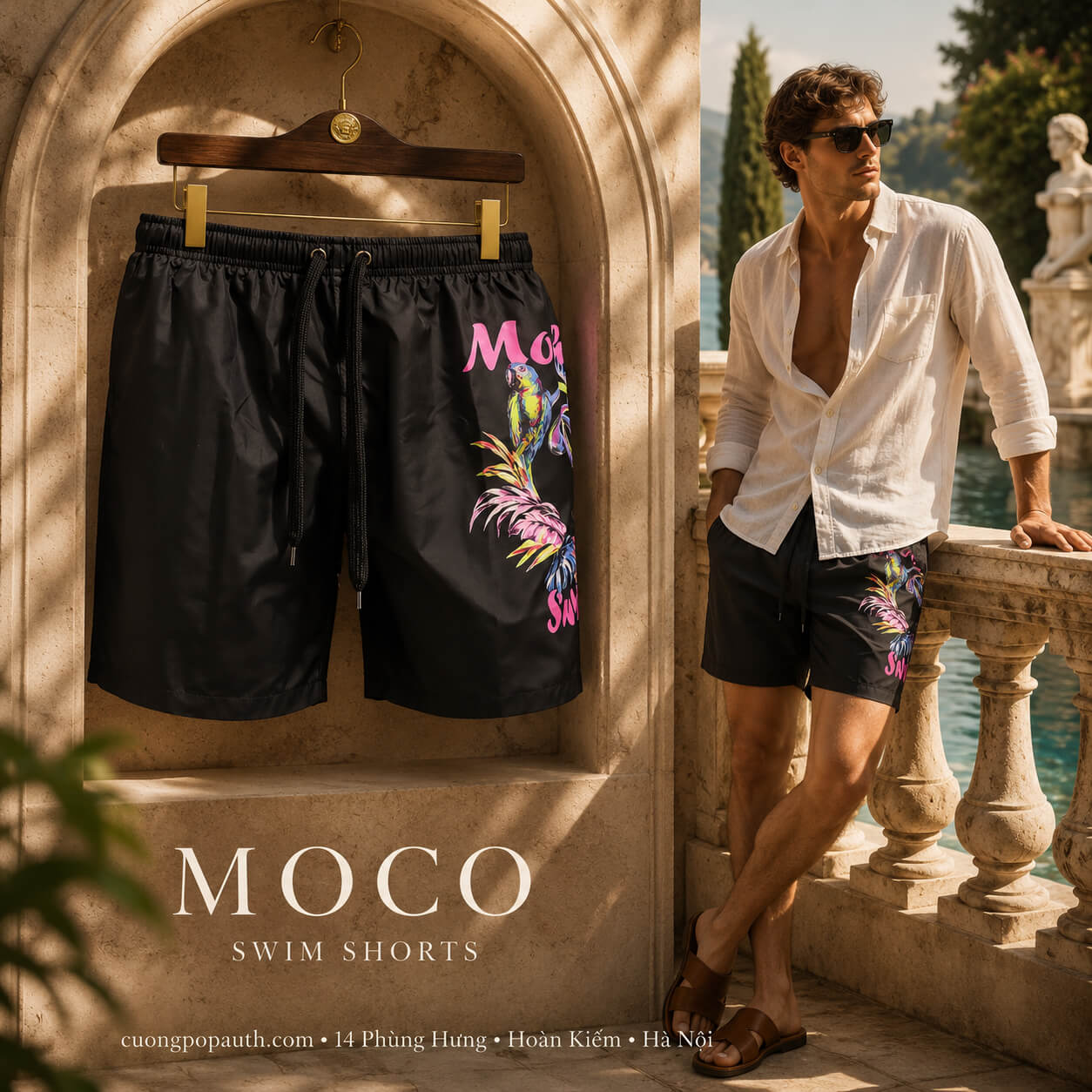 SHORT MOSCHINO ĐEN SWIM MCN7865
