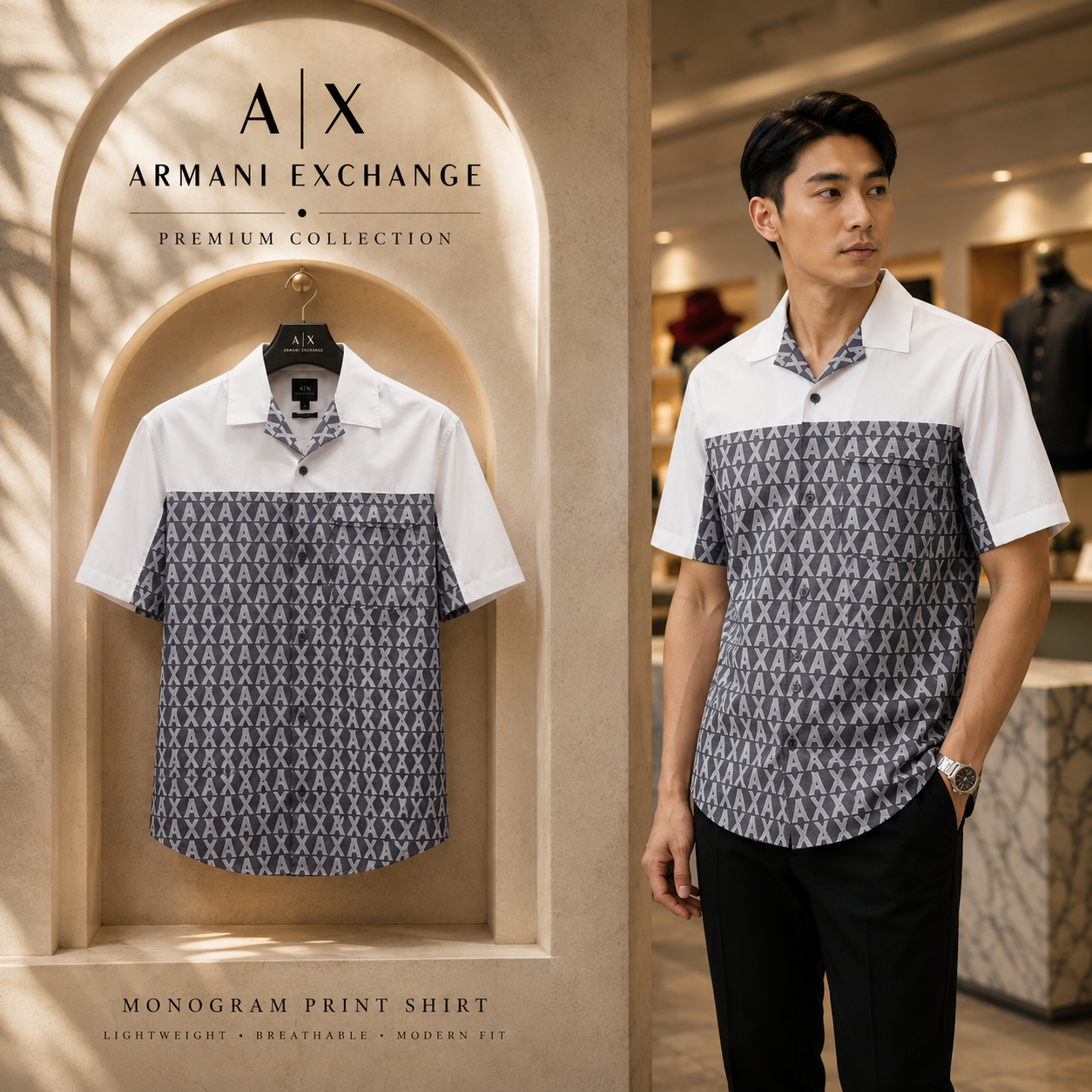 SƠ MI ARMANI TRẮNG 3RZCL2ZN1XZ85CP