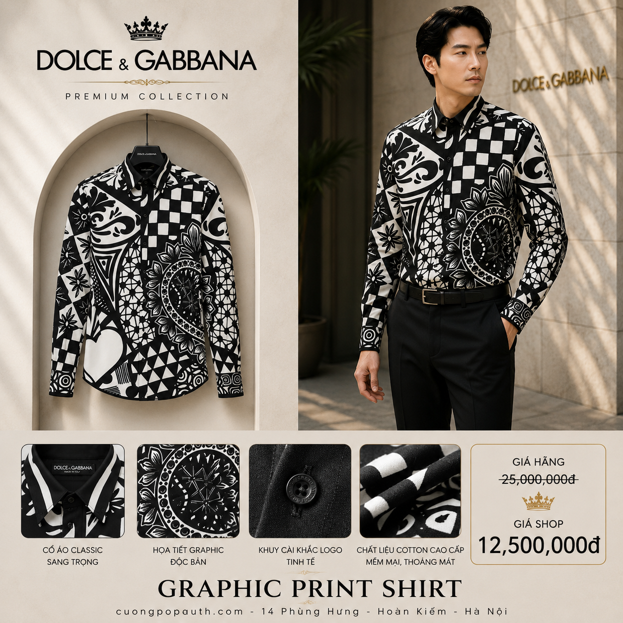 SƠ MI DOLCE HỌA TIẾT G5IX8T FI5CD HA3TX