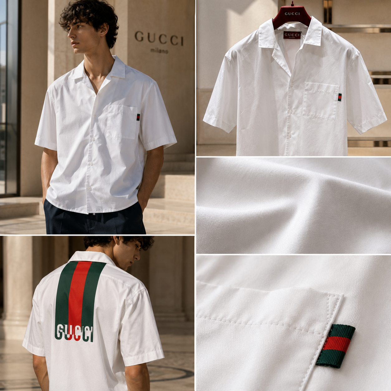 SƠ MI GUCCI VẠCH CỜ 794907 Z7AHA 9000