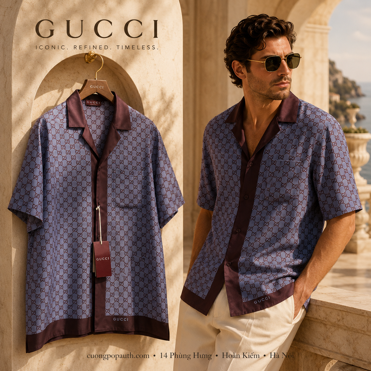SƠ MI GUCCI XANH GG 794907 ZASG3 6006