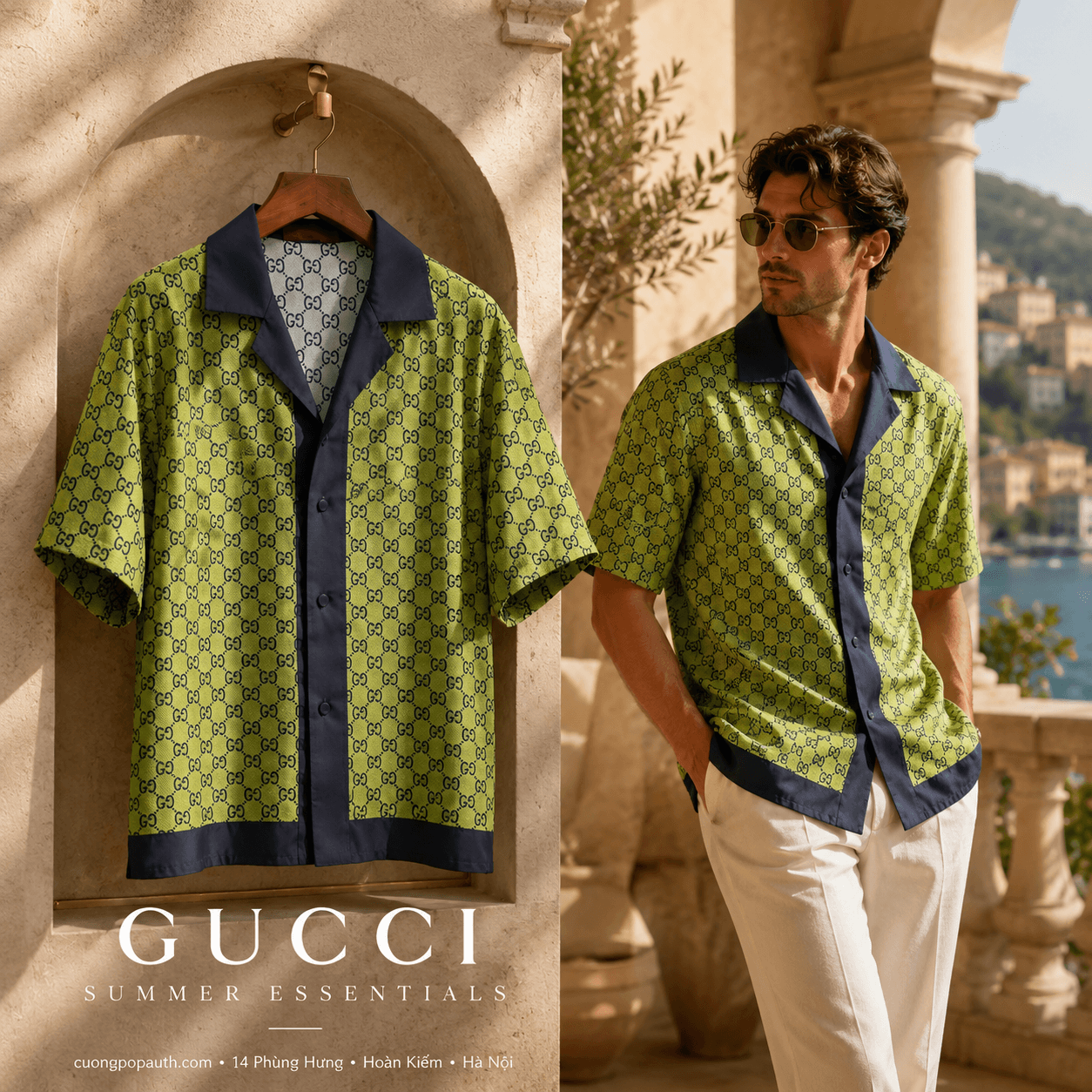 SƠ MI GUCCI XANH GG CL01