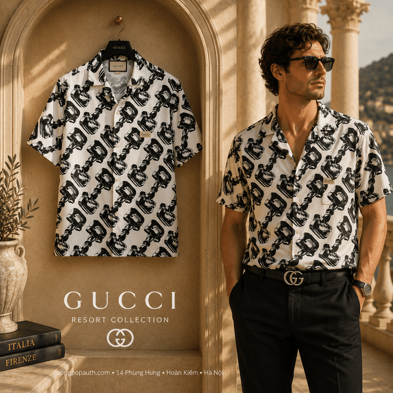 SƠ MI LỤA CỘC GUCCI TB05