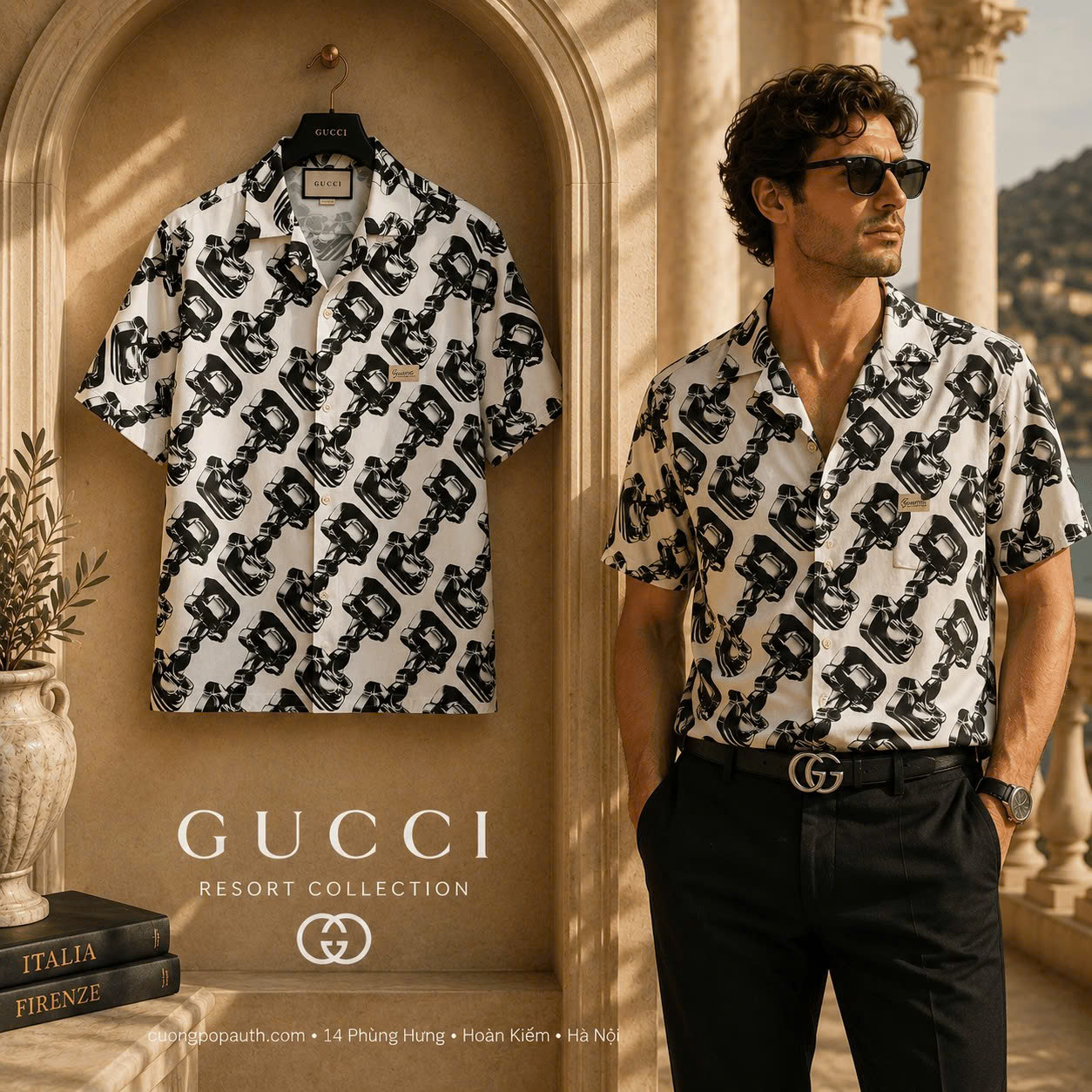 SƠ MI LỤA CỘC GUCCI TB05