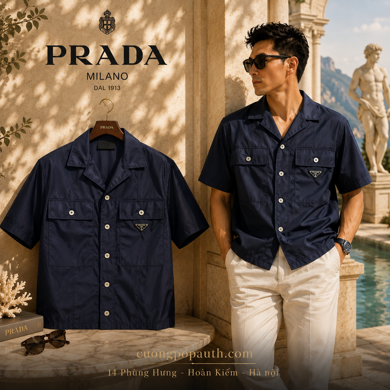 SƠ MI PRADA ĐEN L32