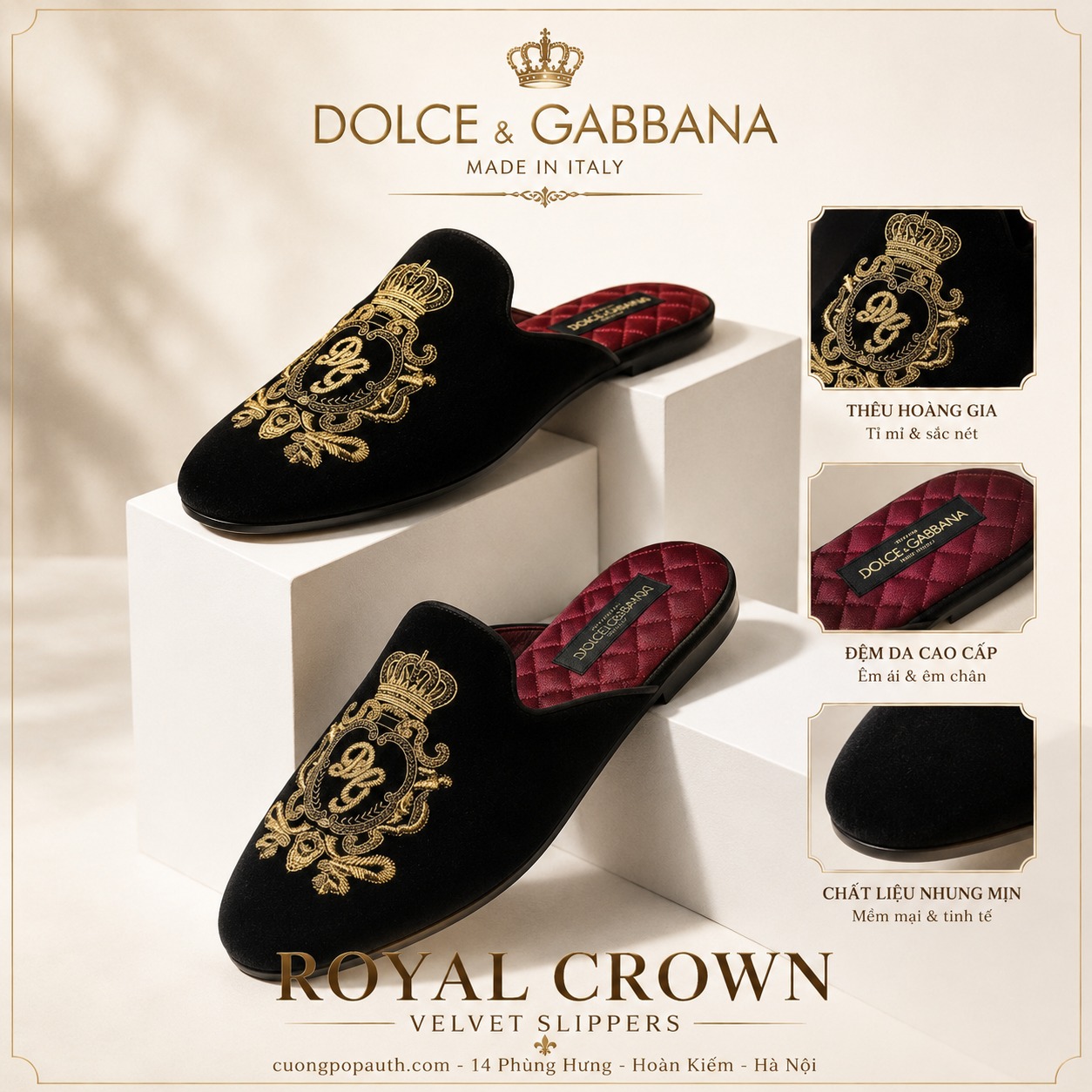 SỤC DOLCE ĐEN THÊU VƯƠNG MIỆN A80191