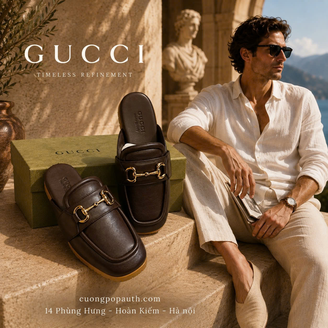 SỤC GUCCI NÂU KHOÁ VÀNG T782