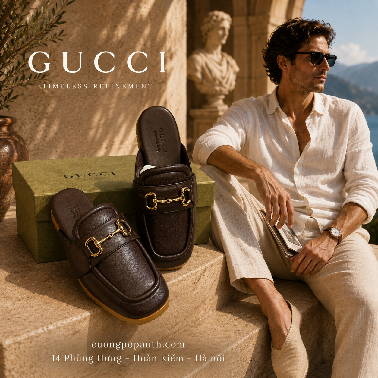 SỤC GUCCI NÂU KHOÁ VÀNG T782