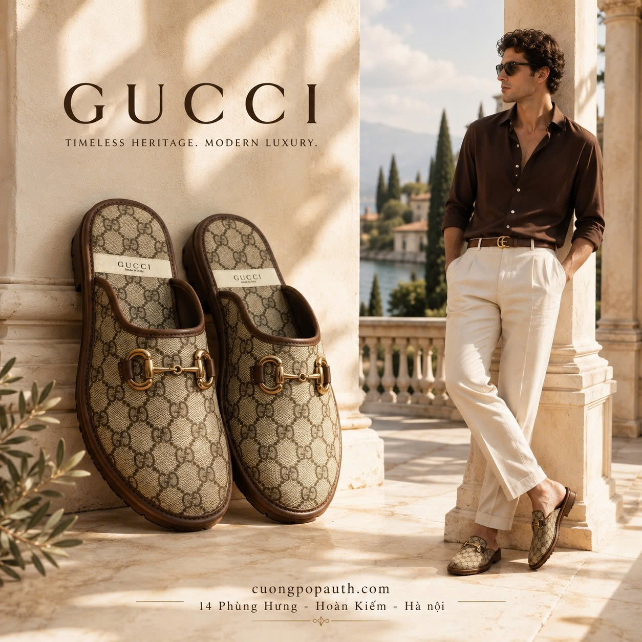 SỤC GUCCI NÂU KHOÁ VÀNG TH1921