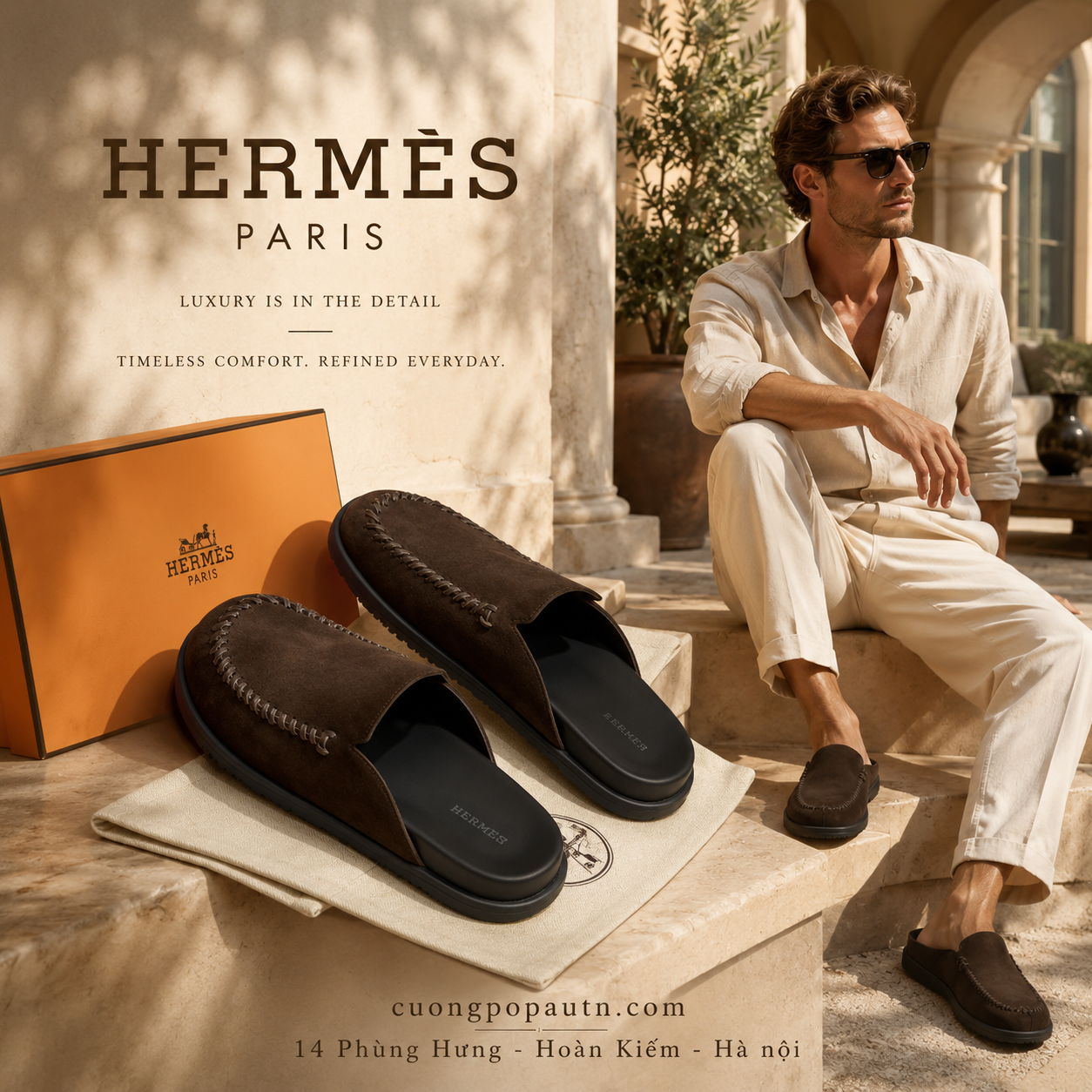 SỤC HERMES NÂU DA LỘN L02912