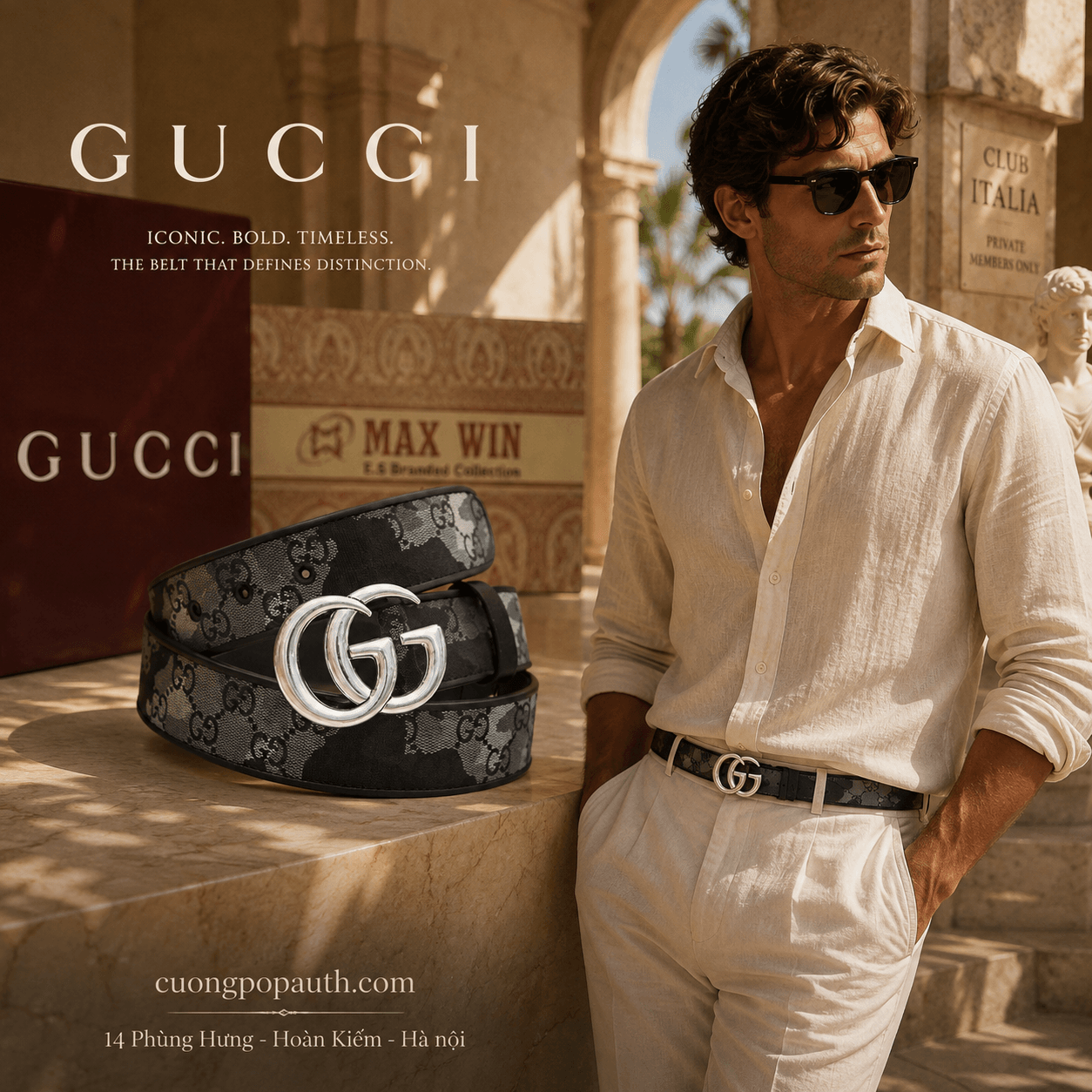 THẮT LƯNG GUCCI HOẠ TIẾT MONO 858004 AAFWK
