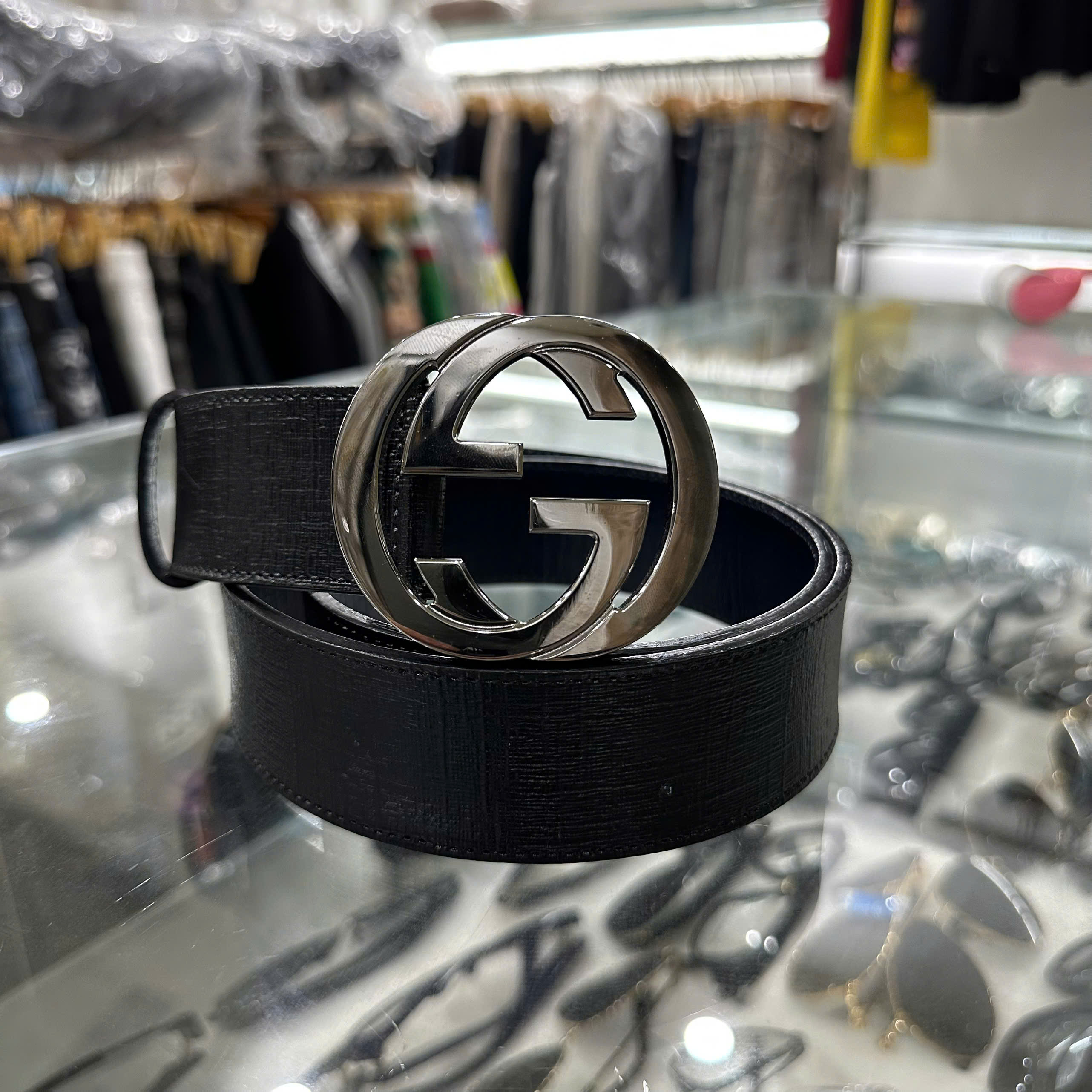 THẮT LƯNG GUCCI MONO XANH 411924 KGDHN 4075