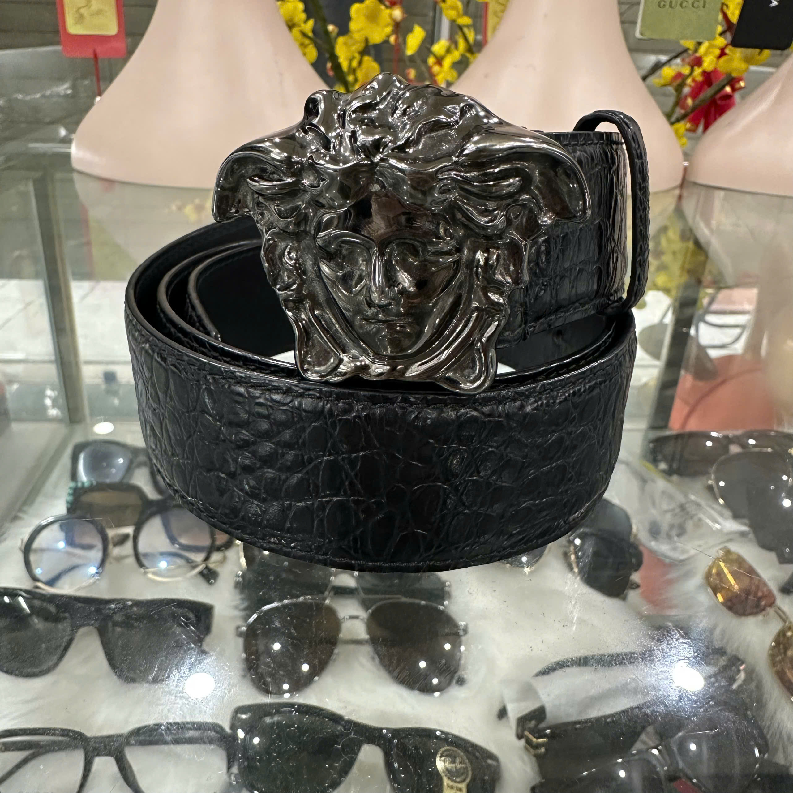 THẮT LƯNG VERSACE MEDUSA DA CÁ SÂU LN028 LIKE NEW