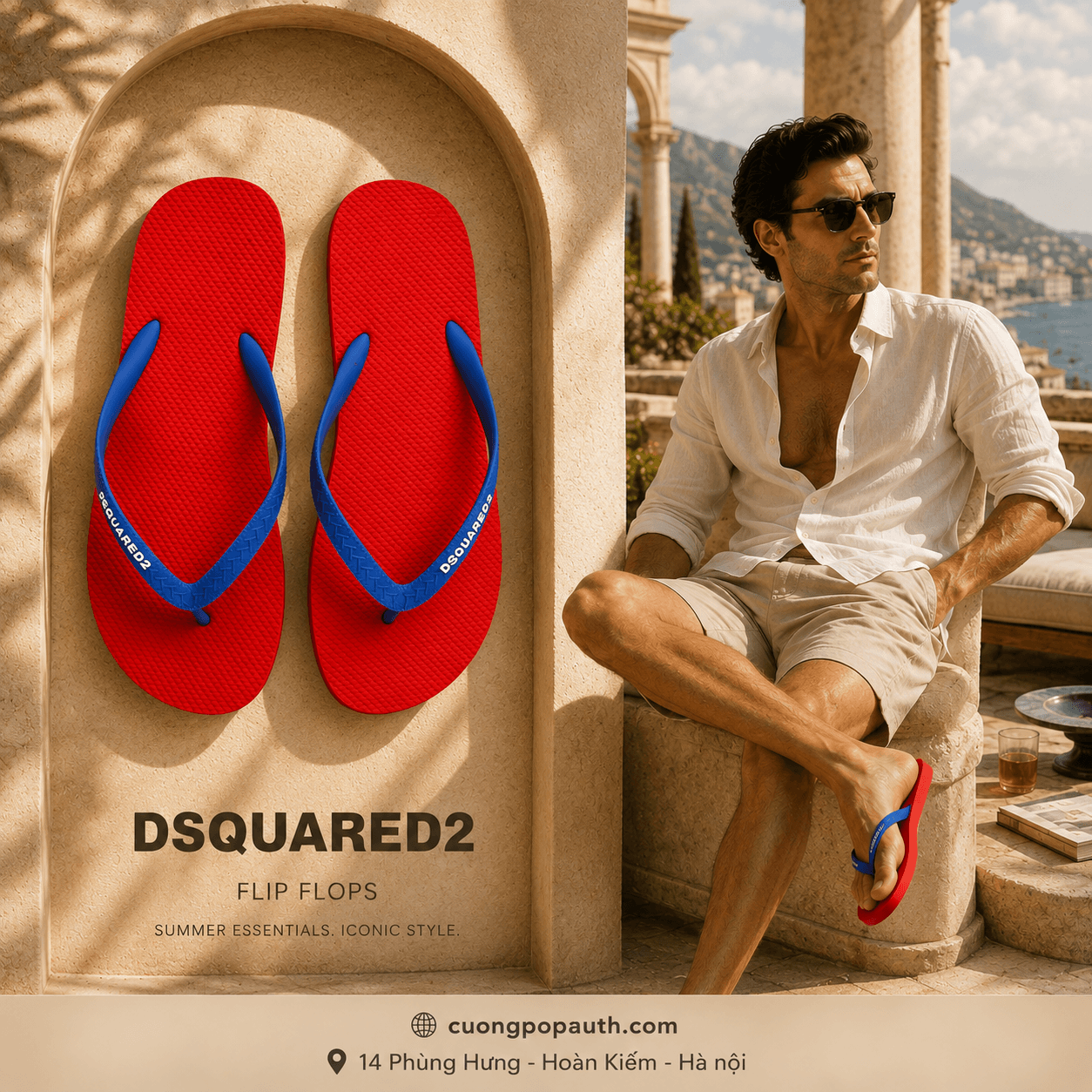 TÔNG DSQUARED2 ĐỎ QUAI XANH FFW000117200001M340
