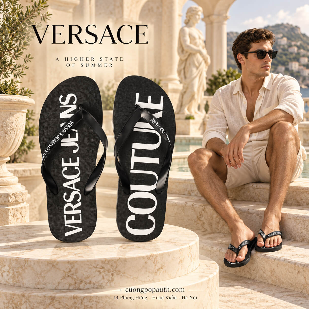 TÔNG VERSACE ĐEN CHỮ TRẮNG 80YA3SQ7 ZSS81