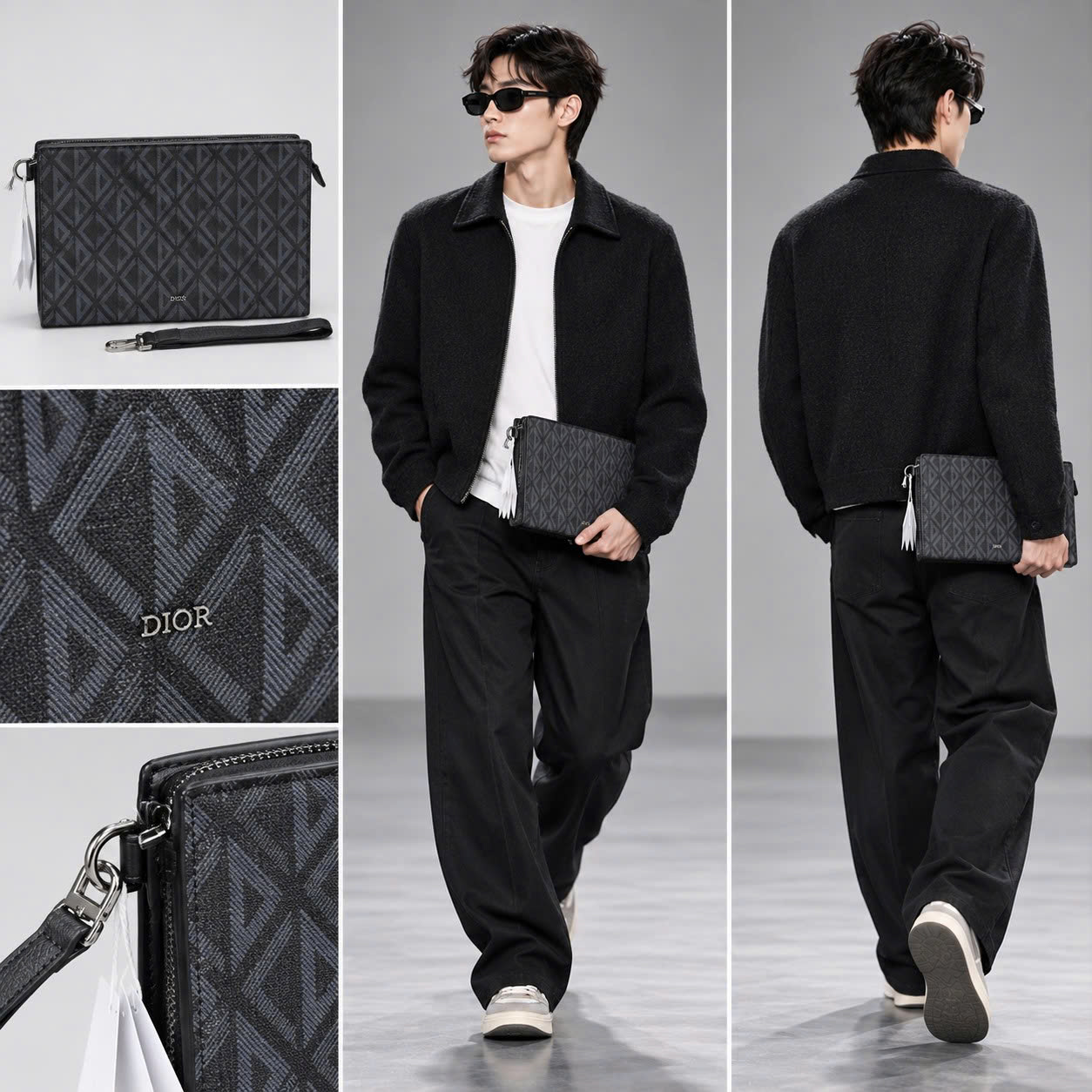 TÚI CLUTCH DIOR ĐEN K555669996666