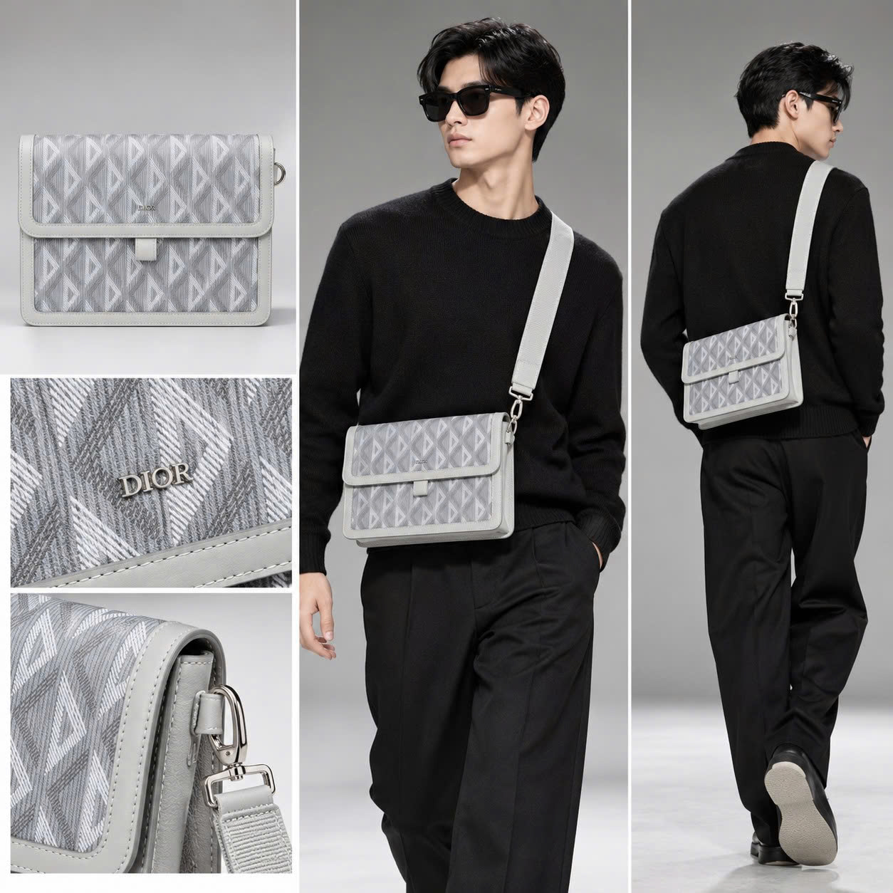 TÚI CLUTCH DIOR XÁM K55566999123