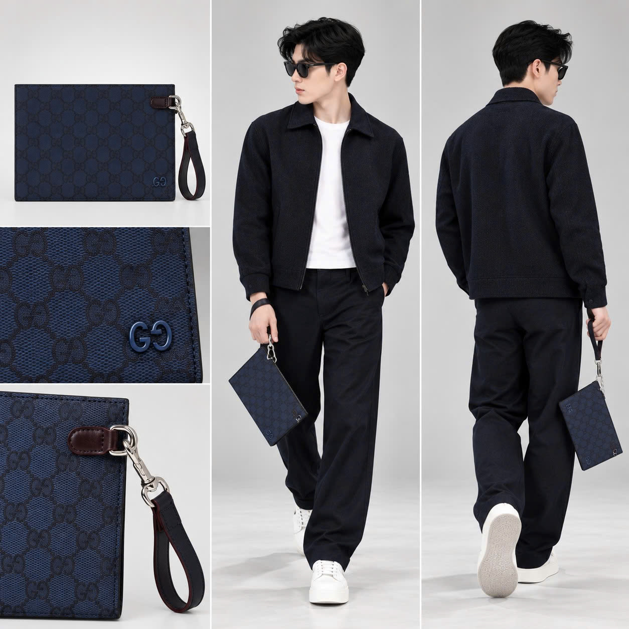 TÚI CLUTCH GUCCI NAVY K09109094837