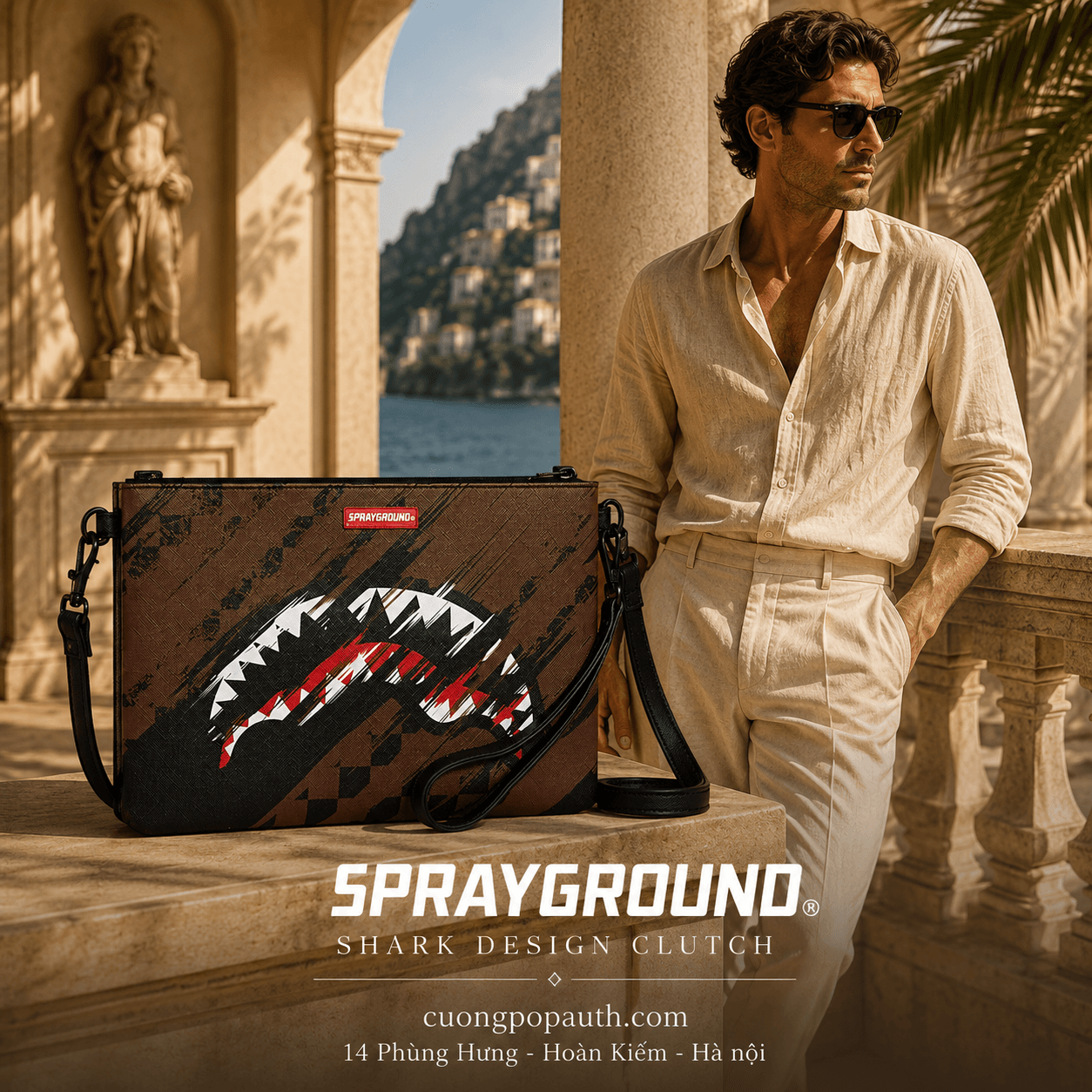 TÚI/CLUTCH SPRAYGROUND SHARKS IN PARIS NIGHT DRIFT CROSSOVER