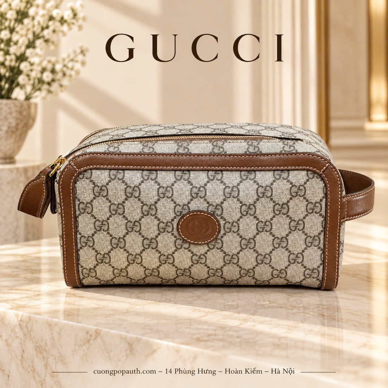 TÚI DROPKIT GUCCI NÂU 26x13.5x11.5 K030201
