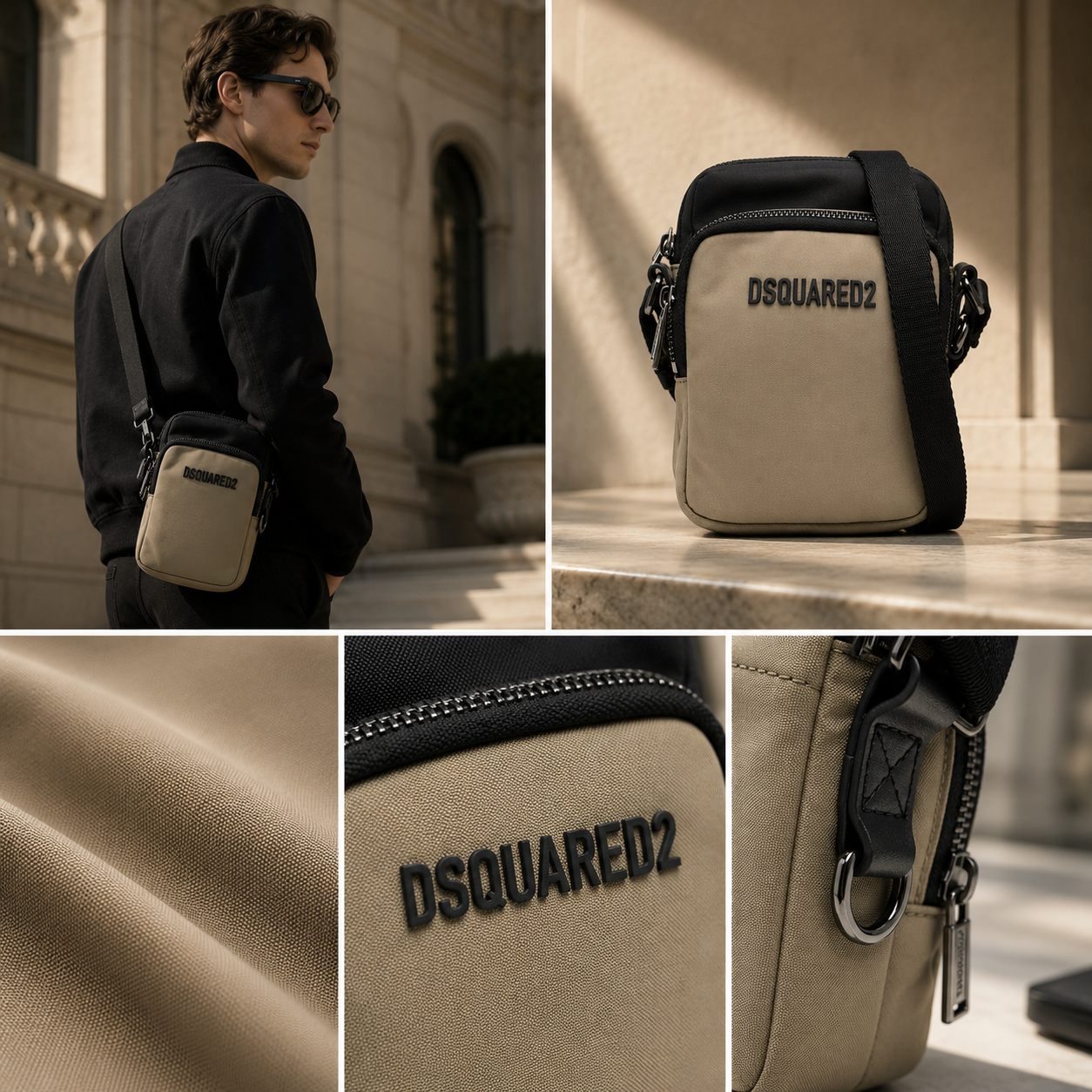 TÚI DSQUARED2 NÂU CHỮ ĐEN CBM004816806815M1797