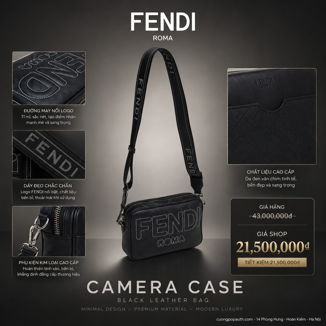 TÚI FENDI ROMA 7M0286AP15F0GXN
