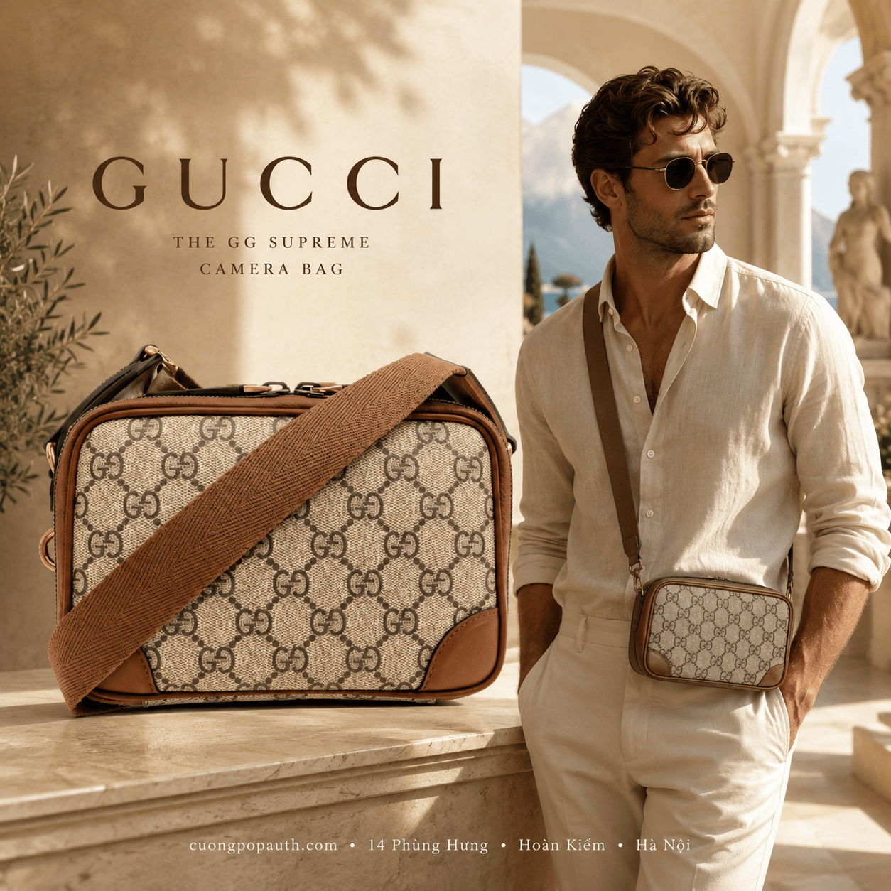 TÚI GUCCI GG EMBOSSED SUPER MINI BAG 'BEIGE' 821217 FAED3-9786
