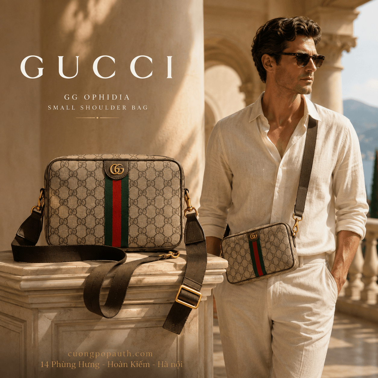 TÚI GUCCI HOẠ TIẾT GG BE NÂU 834468 FAEOF 9745