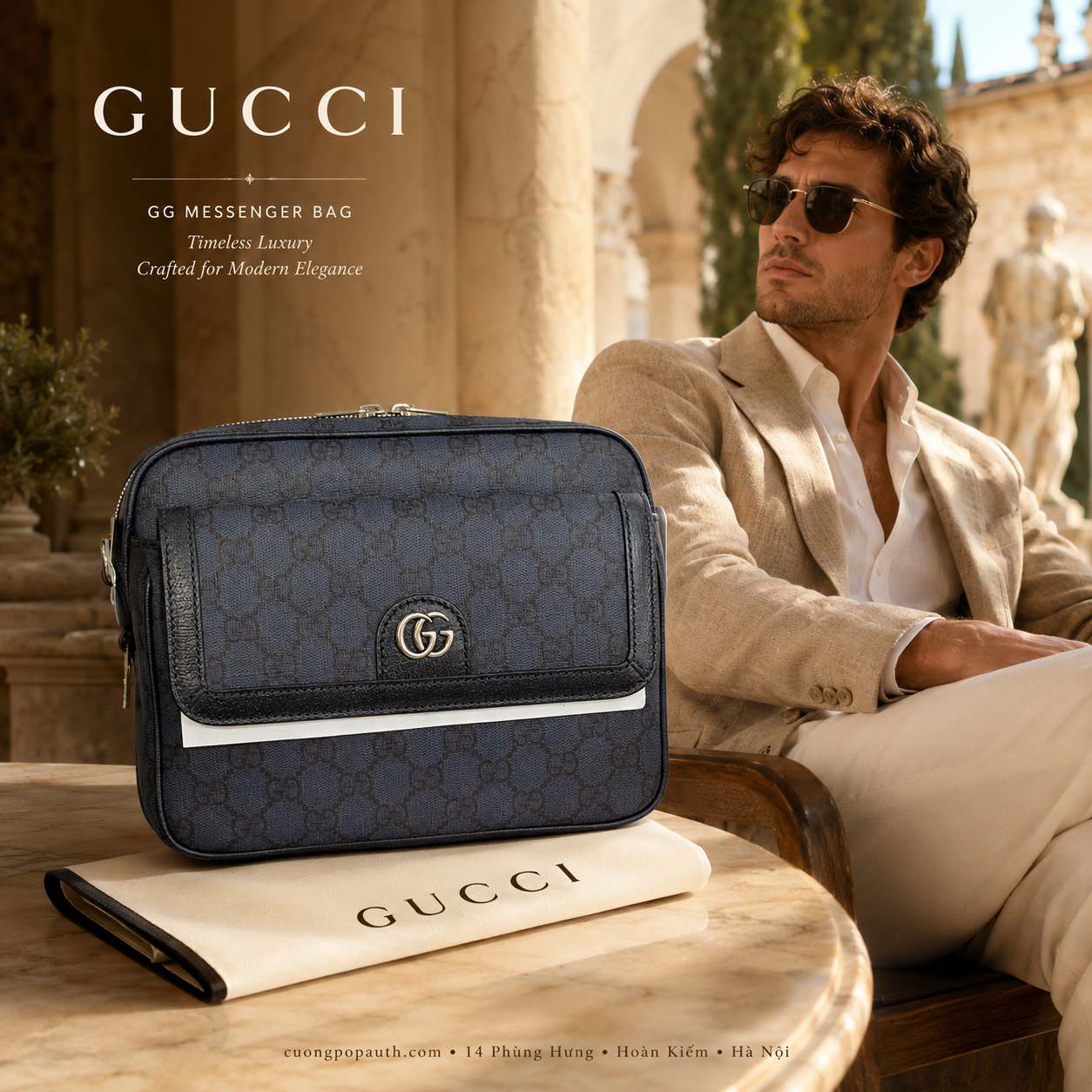 TÚI GUCCI OPHIDIA GG MINI BAG 'DARK BLUE' 746308-2ZGMN-4056