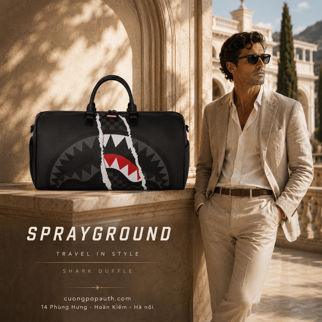 TÚI TRỐNG SPRAYGROUND SHARK SLASH DUFFLE