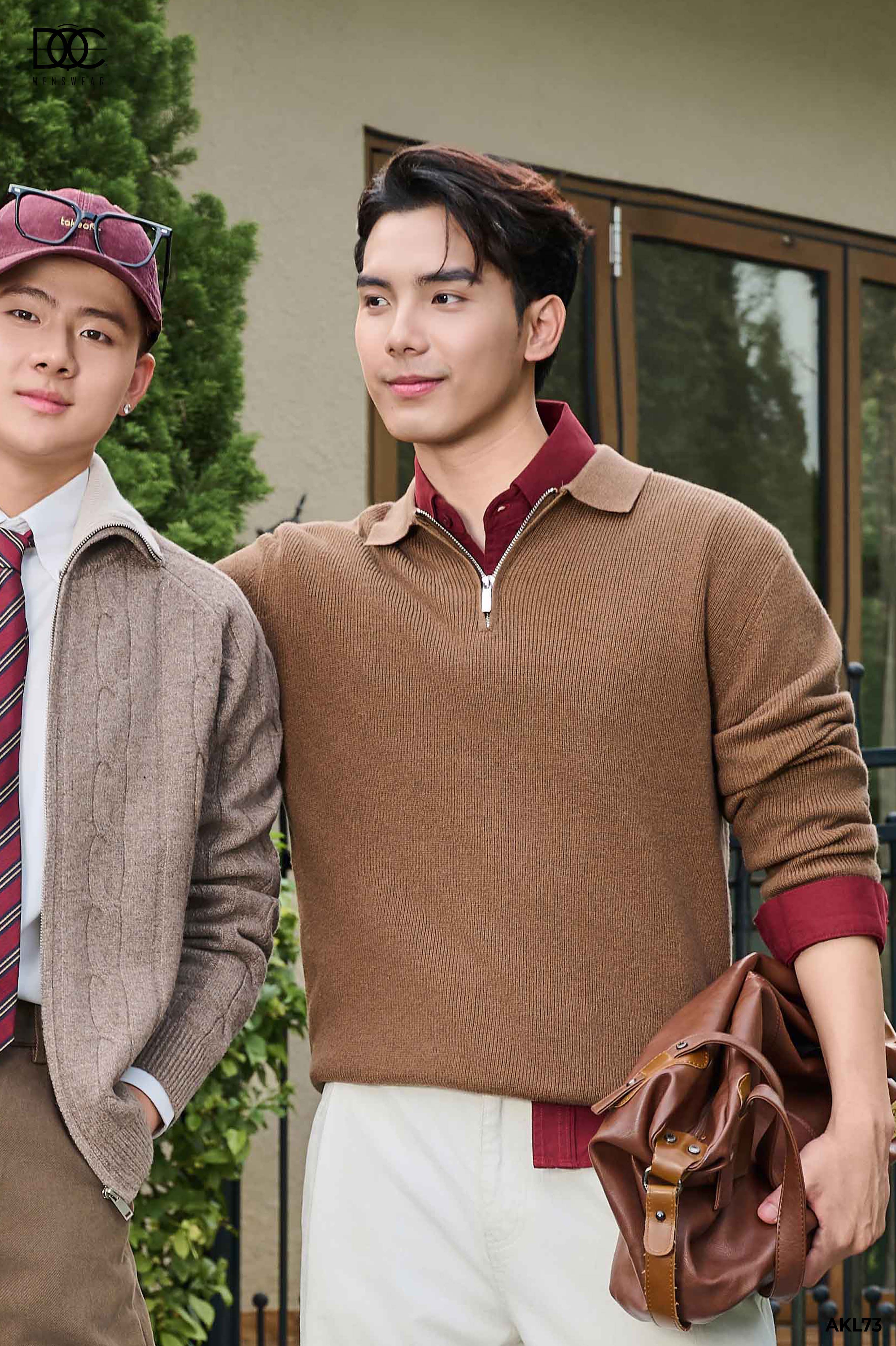 Áo len khoá mỏng khoá zip - AL479