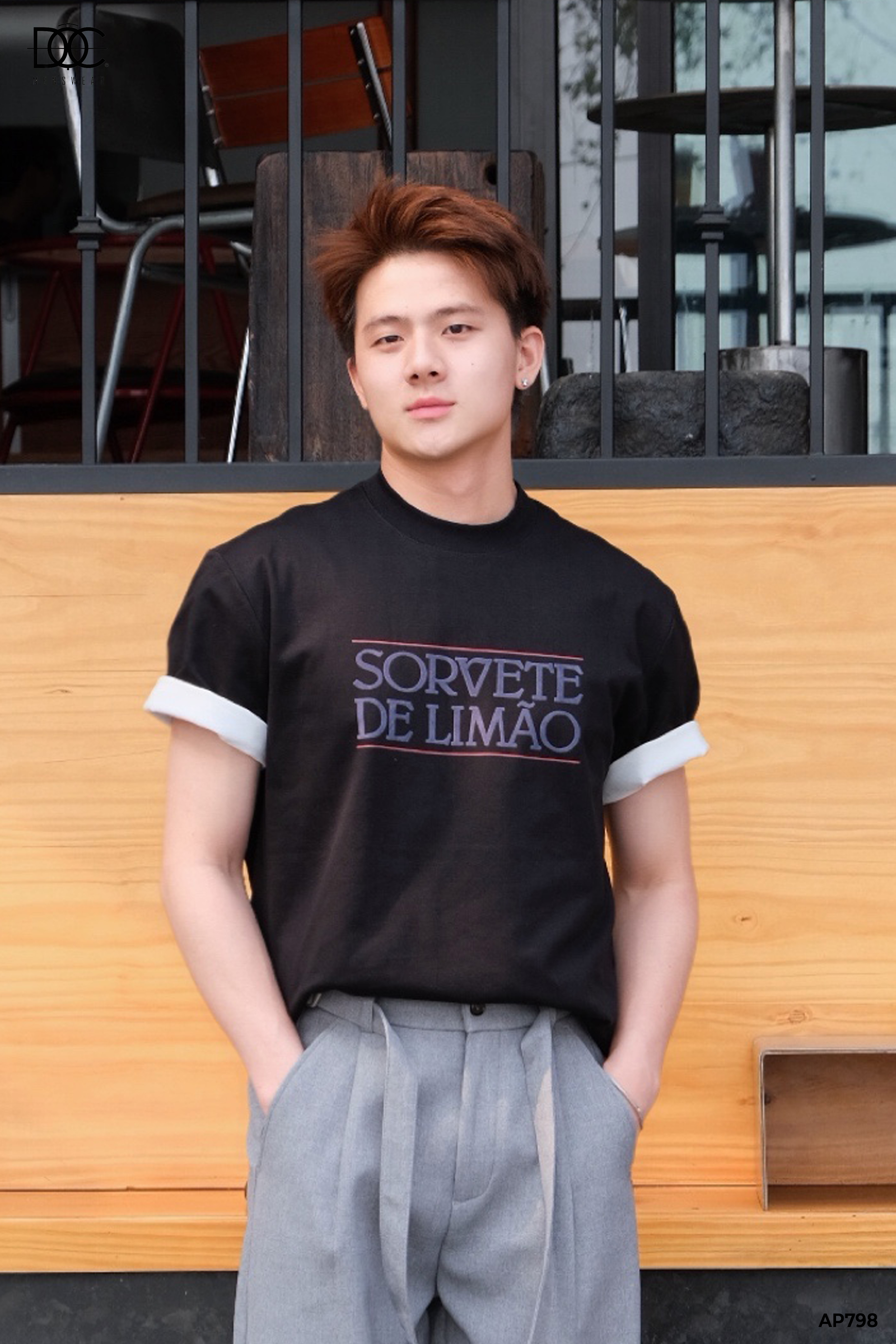 Áo phông cotton hoạ tiết chữ - AP798