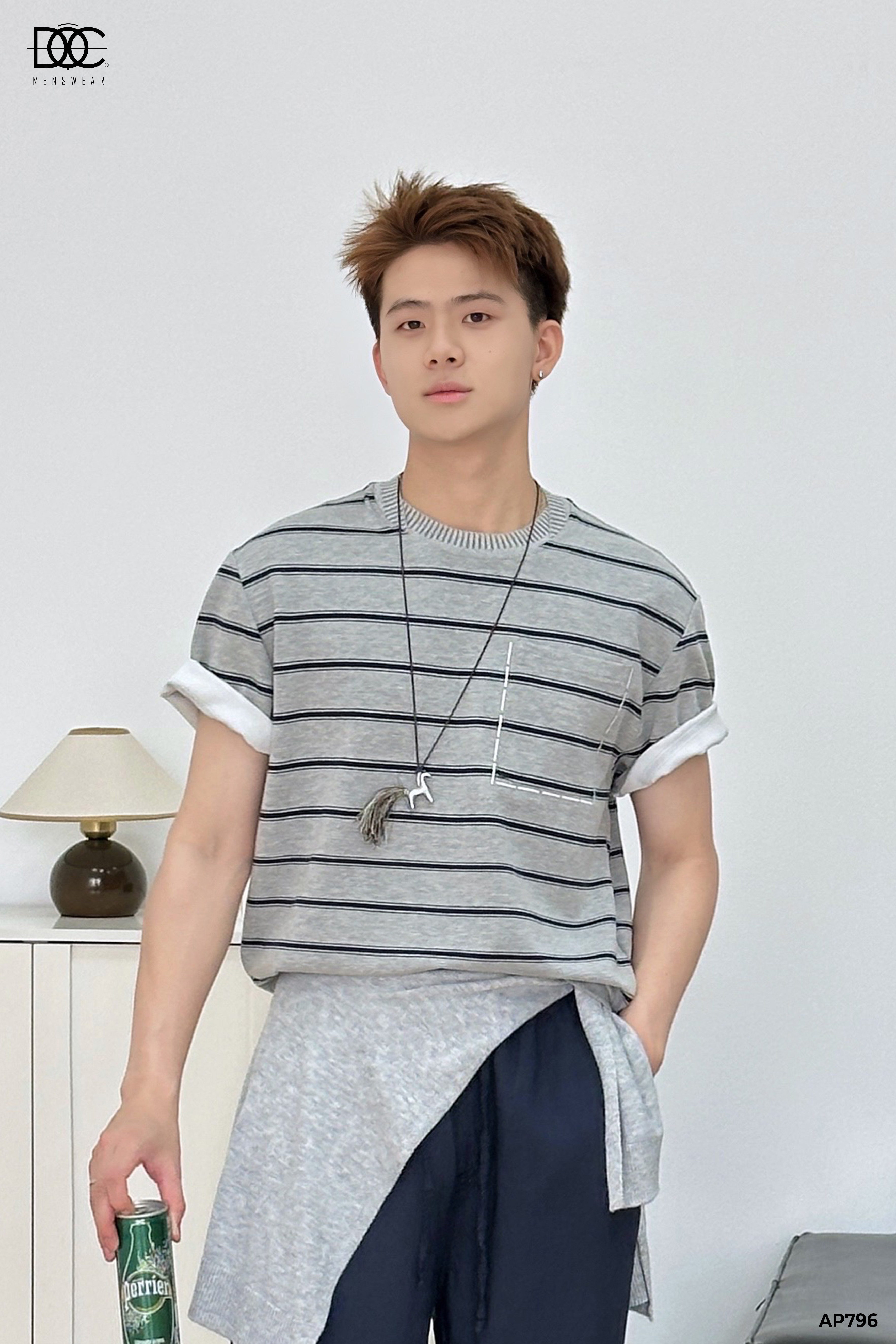 Áo phông cotton dày dặn kẻ ngang - AP796