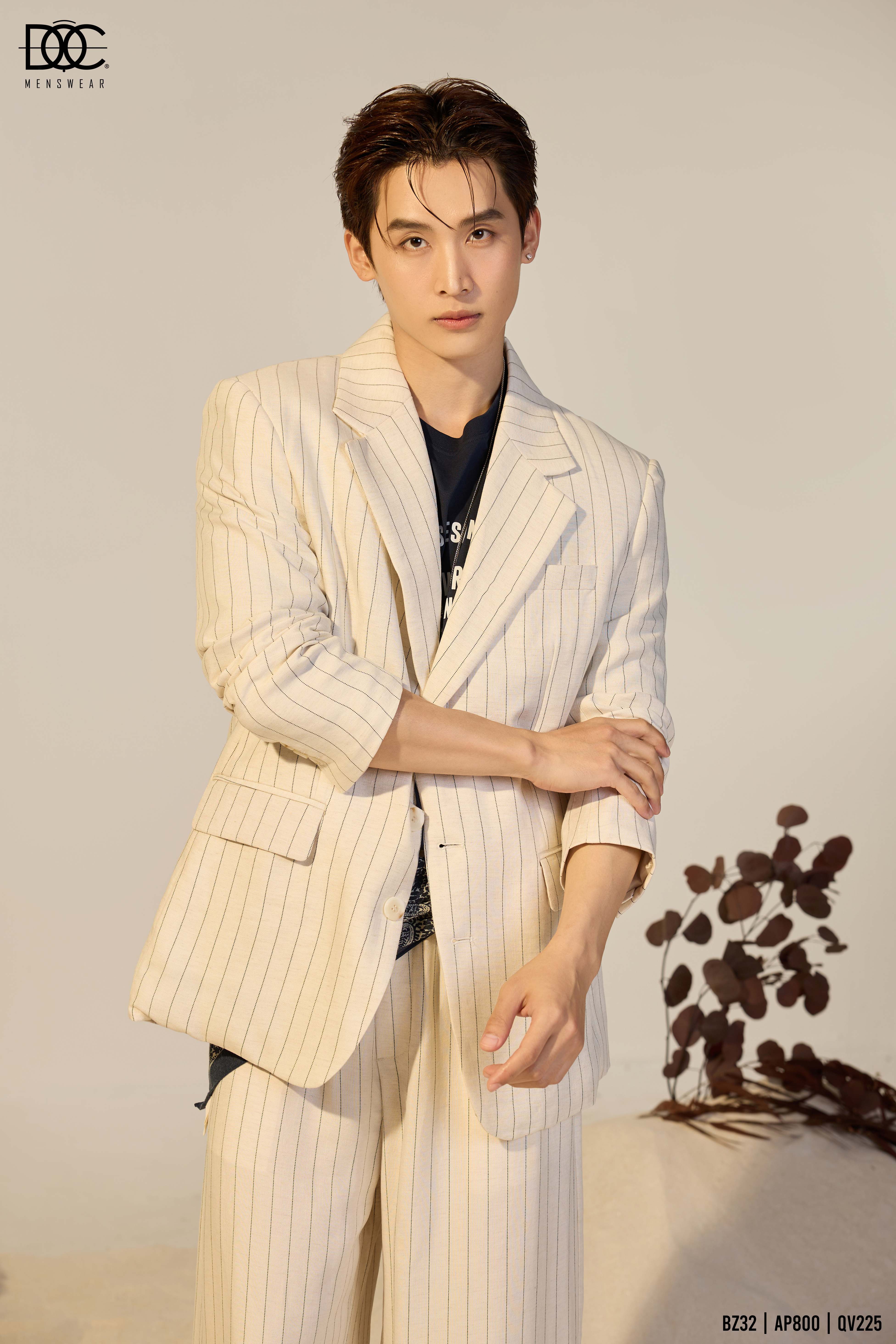 Áo blazer form Loose phối kẻ dọc - BZ33