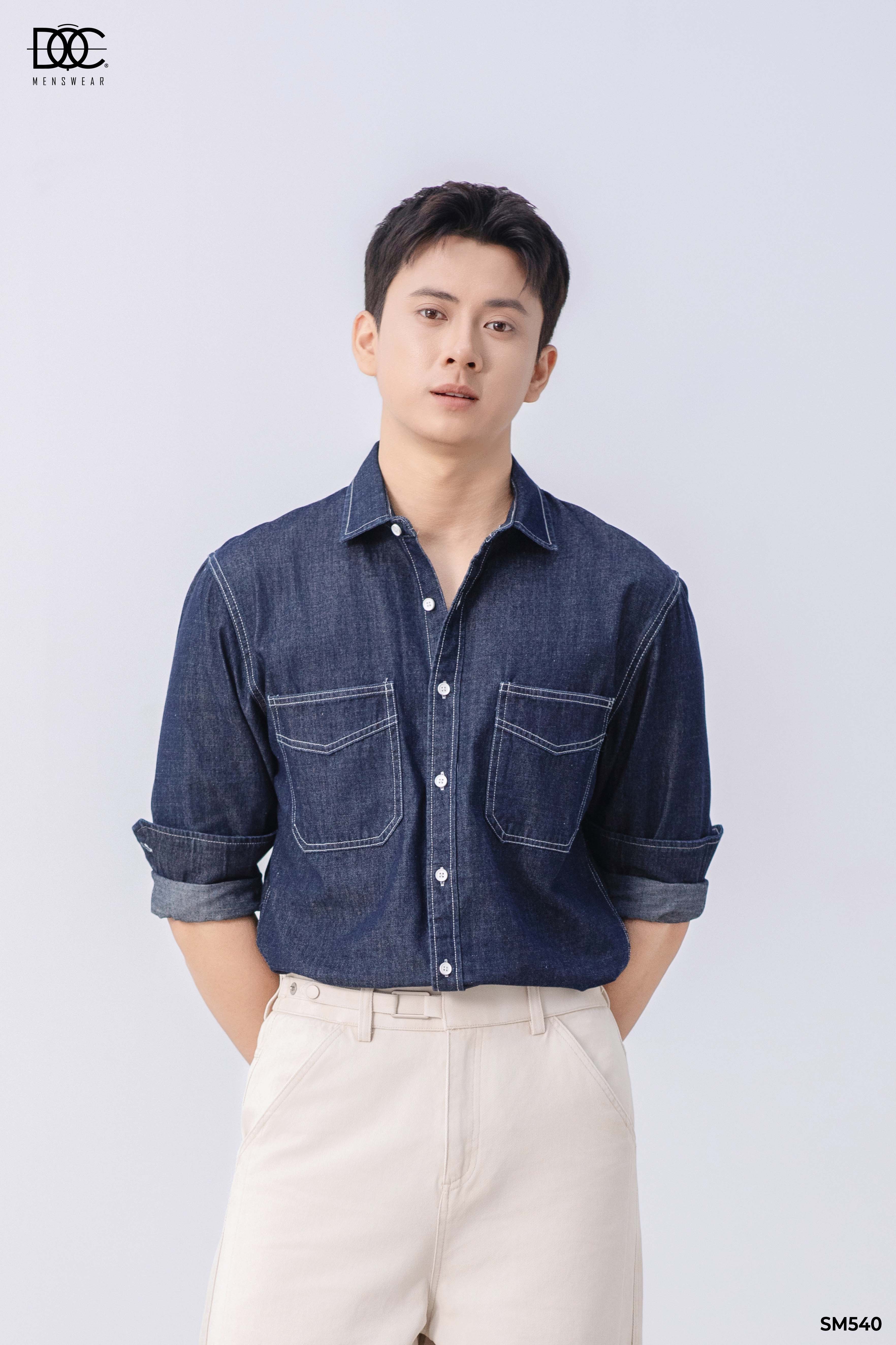 Áo sơ mi denim đứng phom - SM540