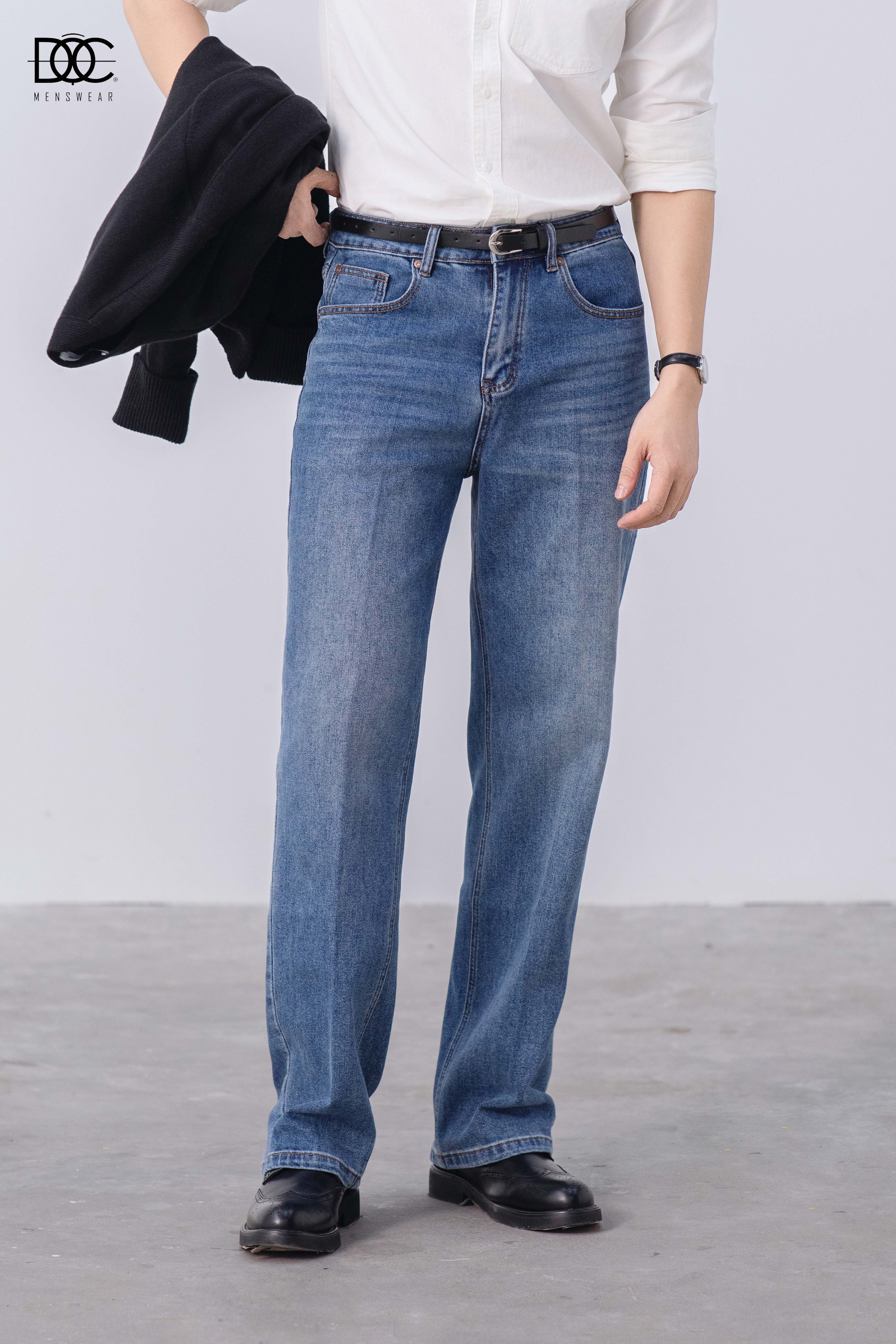 Quần jean ống suông nhẹ - Q730