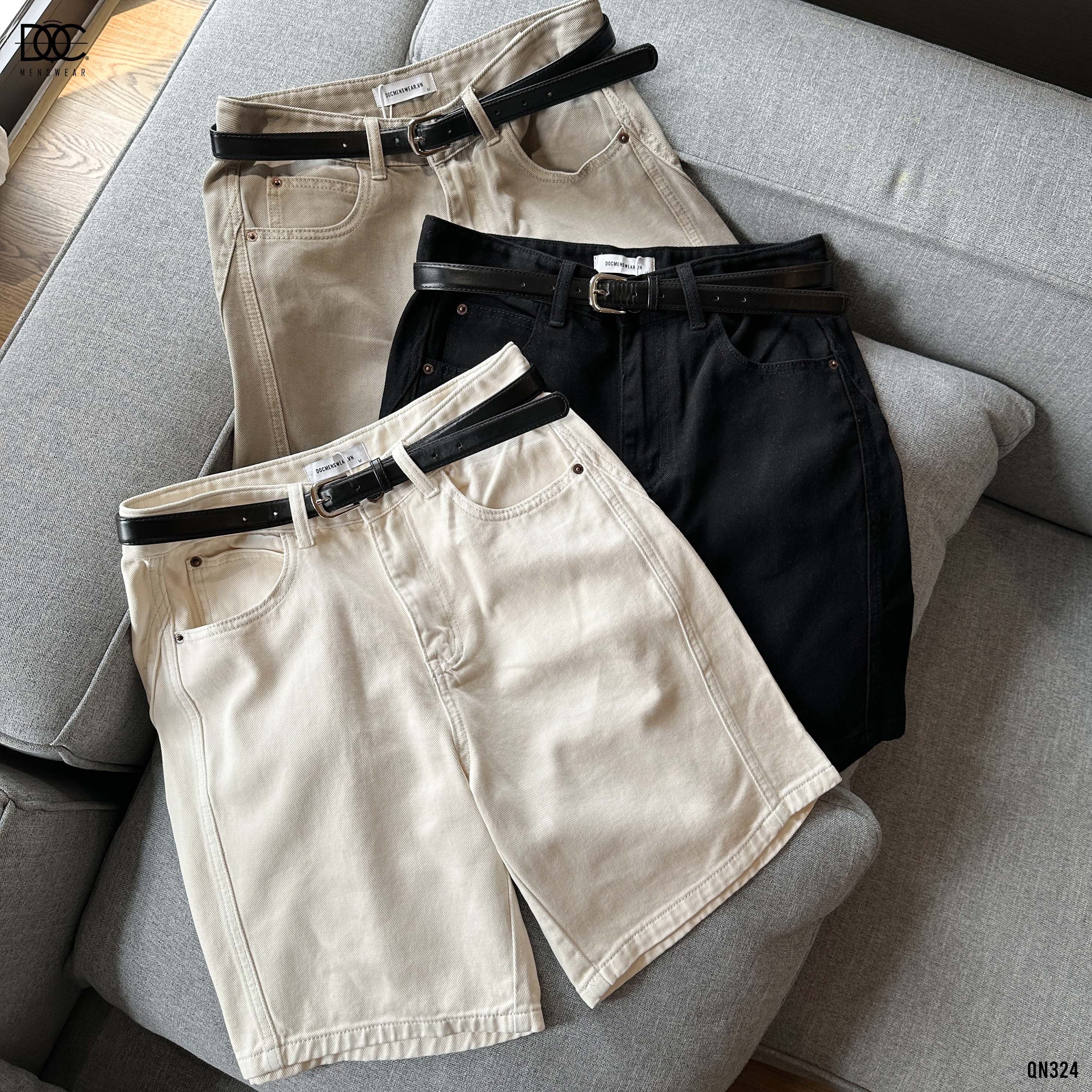 Quần short jean tặng thắt lưng - QN324