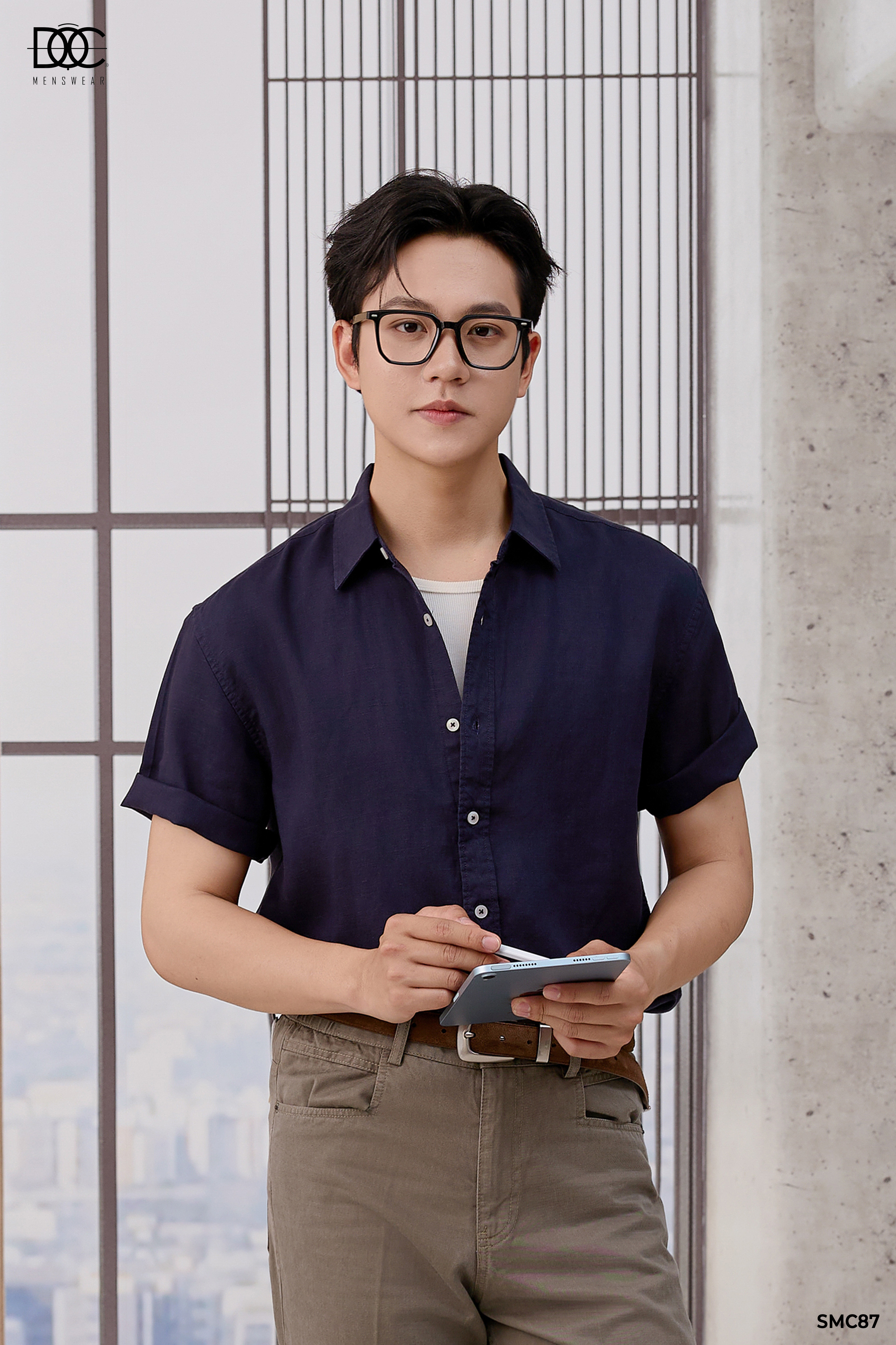 Áo sơ mi cộc tay linen trơn cơ bản - SMC87